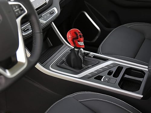 Miniatura 10 de Abfer Pomo de palanca de cambios de cráneo, pomos de palanca de cambios para automóvil, cabeza de cambio para vehículos de transporte manual
