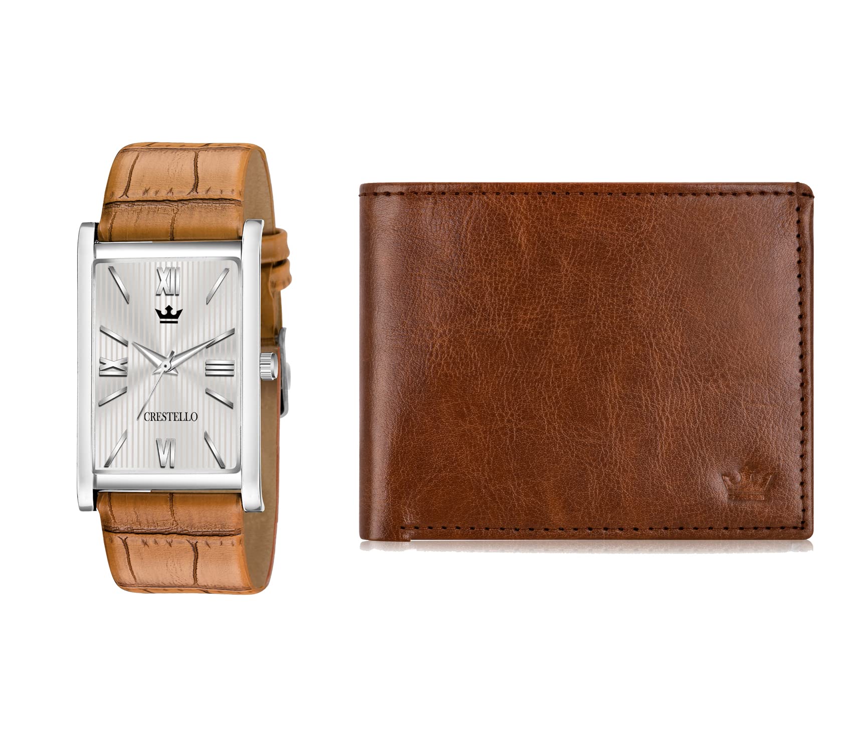 Crestello Tan Leather Strap Analog Wrist Watch & Wallet Combo Gift Pack (B0BCZFQ893) Amazon Price History, Amazon Price Tracker