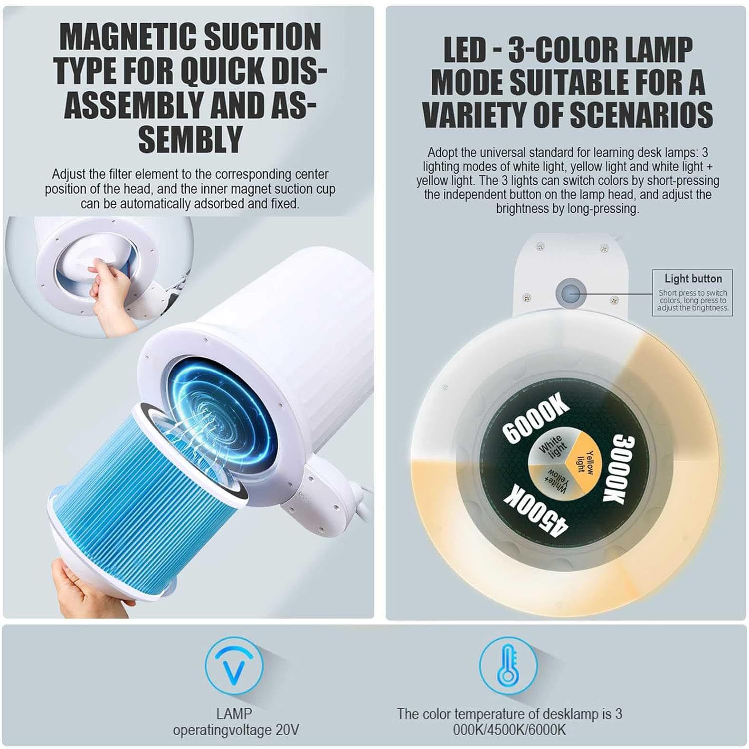 Aspirapolvere Elettrico per Nail Art, Aspirapolvere Da Tavolo, Filtro Industriale Integrato, Regolazione Di Aspirazione a 10 Velocità, Illuminazione a LED a 3 Colori, Adatto per Saloni Di Bellezza