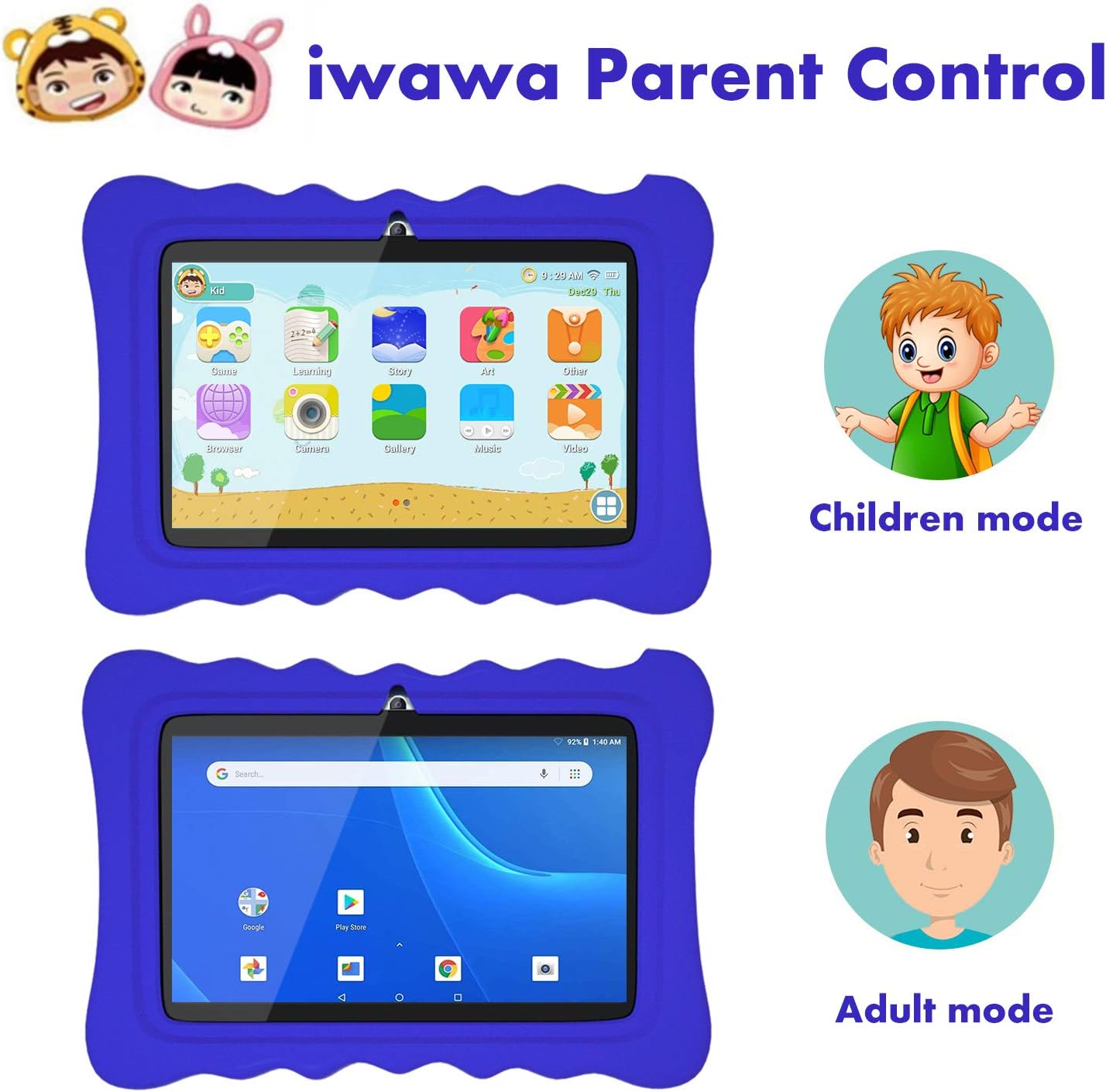 Exсluѕіvе Dіѕсоunt 90% Prісе Kids Tablet, 7 inch Tablet for Kids, WiFi Android 9.0 Pie, 2GB RAM 16GB ROM, Kid Edition Tablets, Parental Control, Education Apps Pre Installed, Dual Camera, 7” HD Display, Kids- Proof Case - Blue