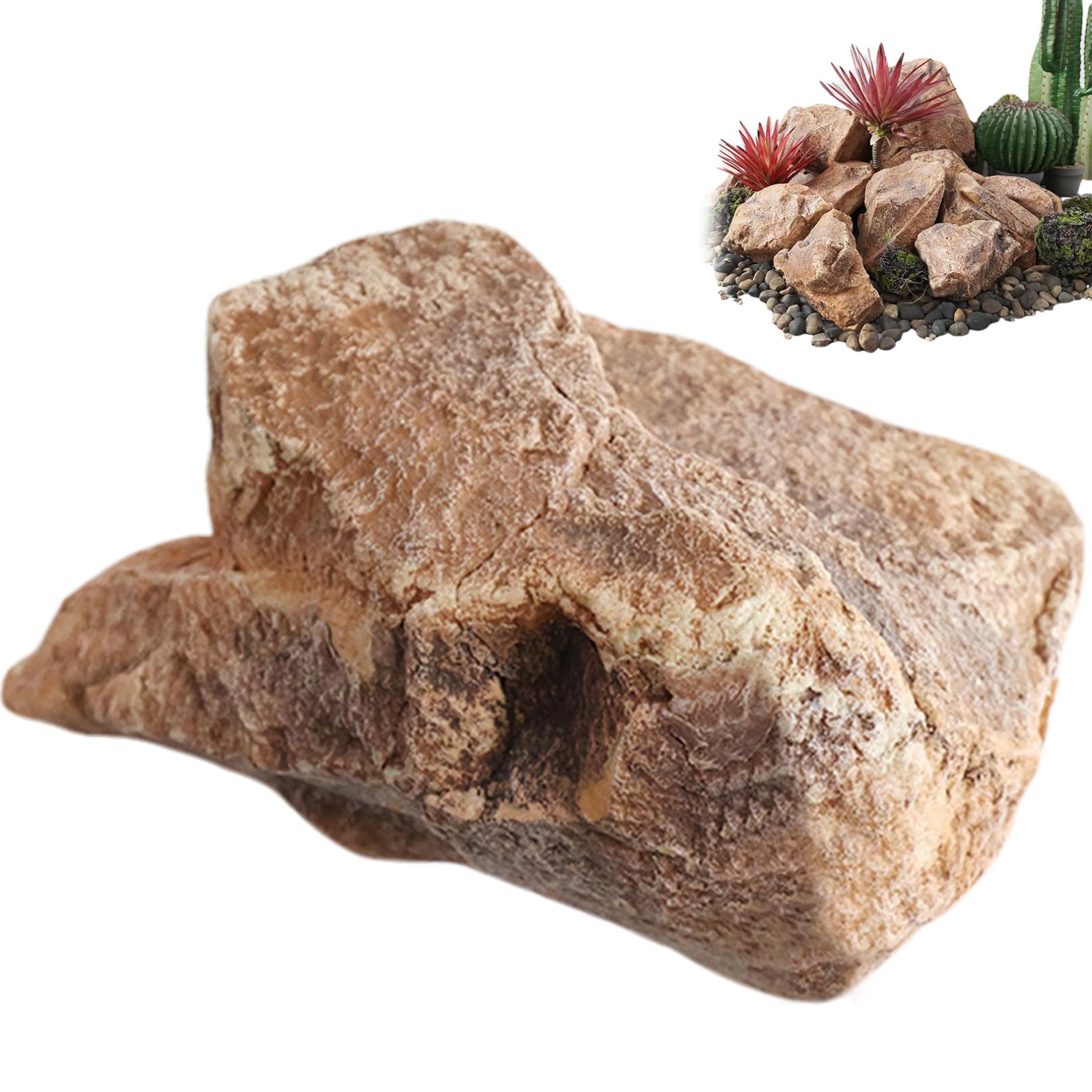 Hbbgdiy Rock Artificial PU Foam Landscape Rock Realistic Natural Decorative Faux Cover for Garden Landscaping Well Pumps Septic Tank and Outdoor Wiring