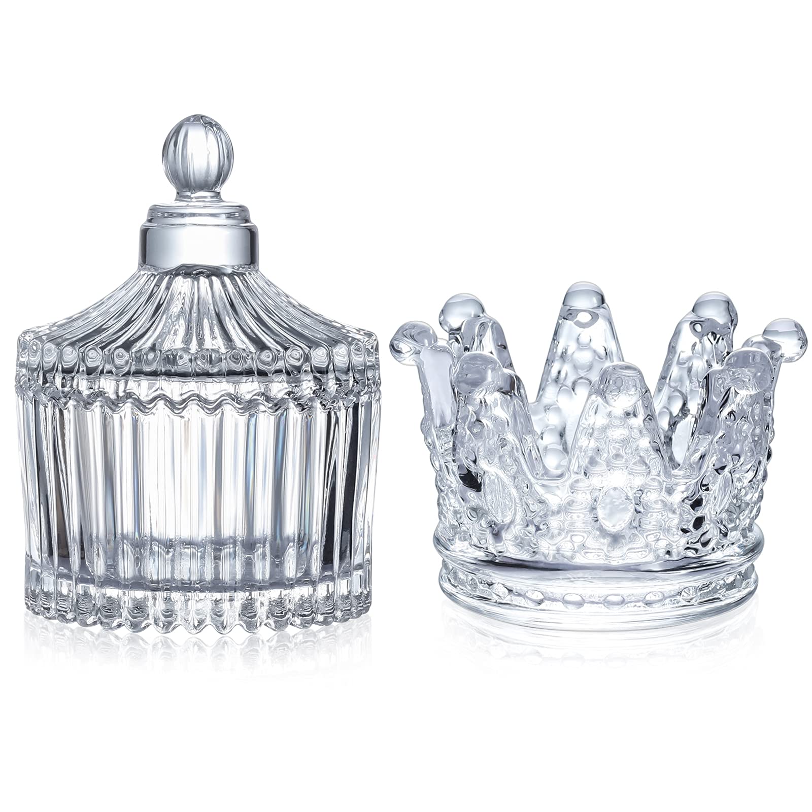 THYGIFTREE Glass Nail Art Dappen Dish Cup with Lid for Acrylic Liquid Powder Styling and Crown Glass Cup