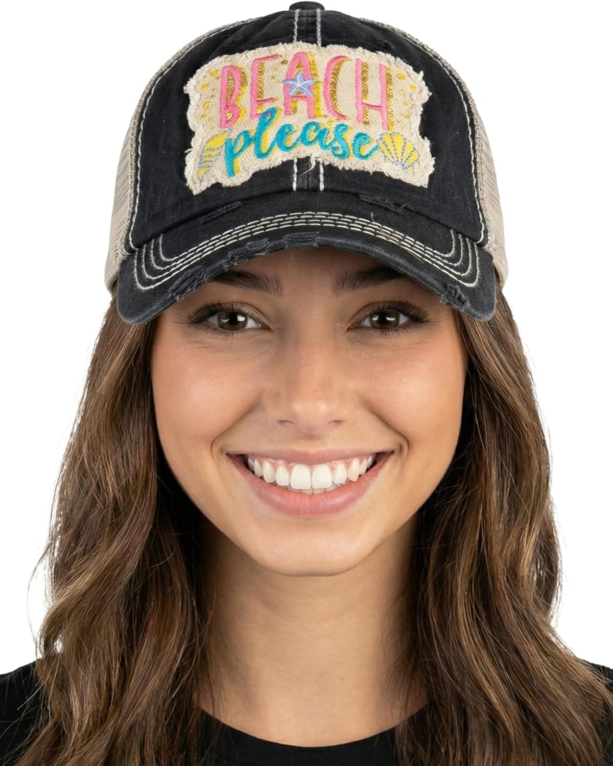 Funky Junque Distressed Vintage Baseball Cap - Embroidered Patch Women's Hat - Holiday, Lifestyle & Patriotic Designs