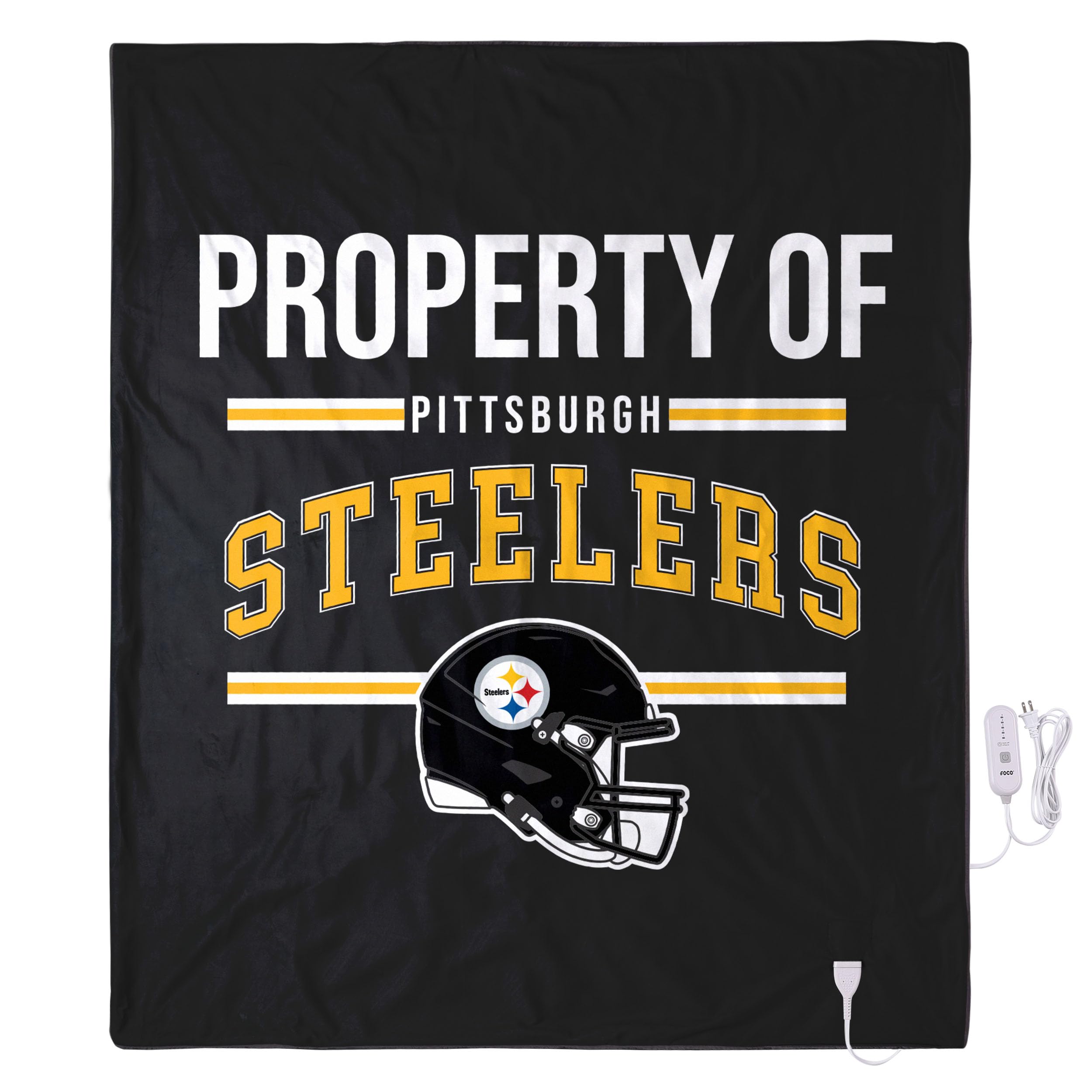 FOCO NFL Exclusive Heated Blanket, 50 x 60, Pittsburgh Steelers