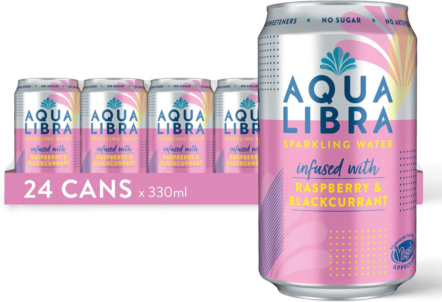 AQUA Libra Sparkling Water, SugarFree Fruit Water, No Sugar, No
