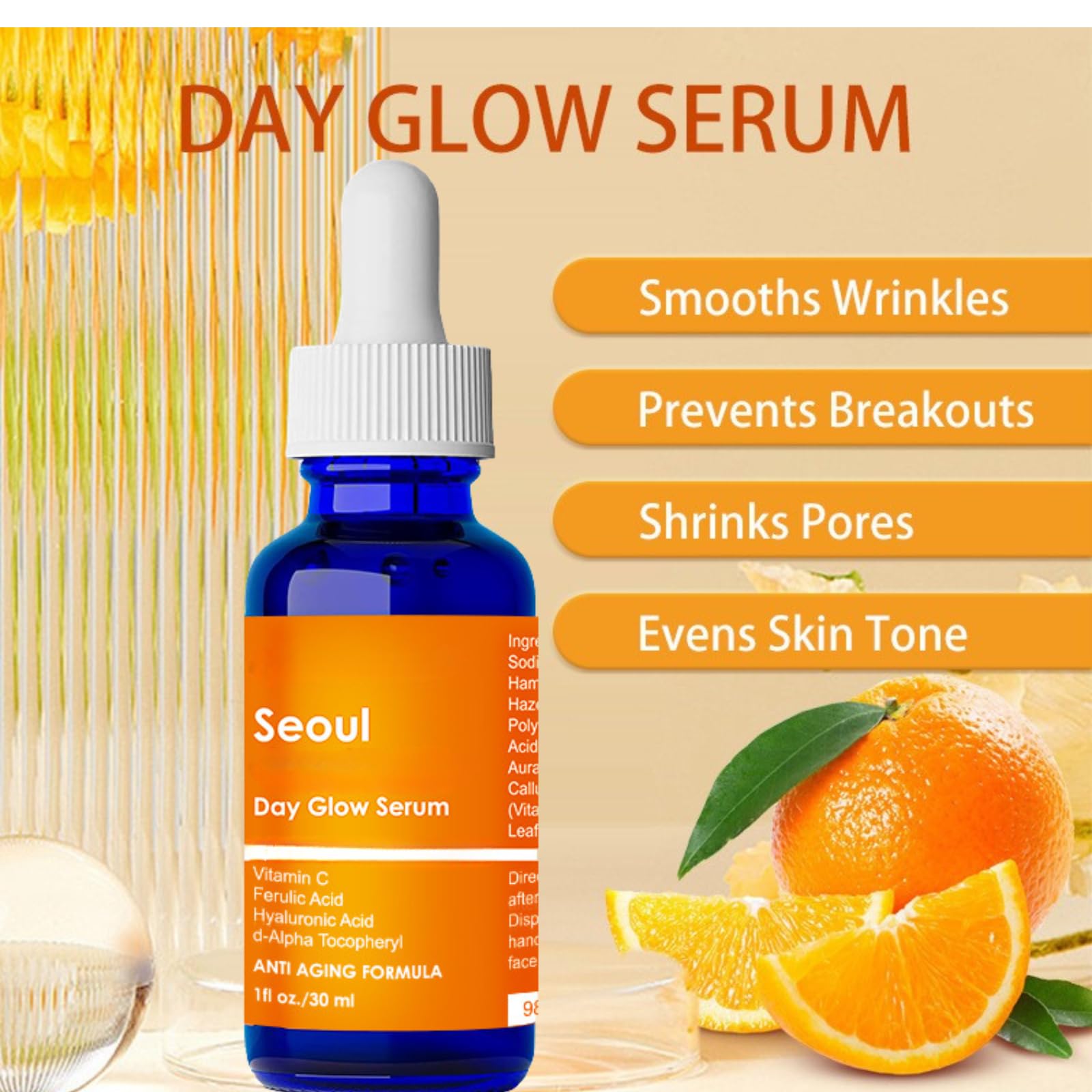 Korean Skin Care 20% Vitamin C Serum with Hyaluronic Acid & CE Ferulic Acid - Image 4