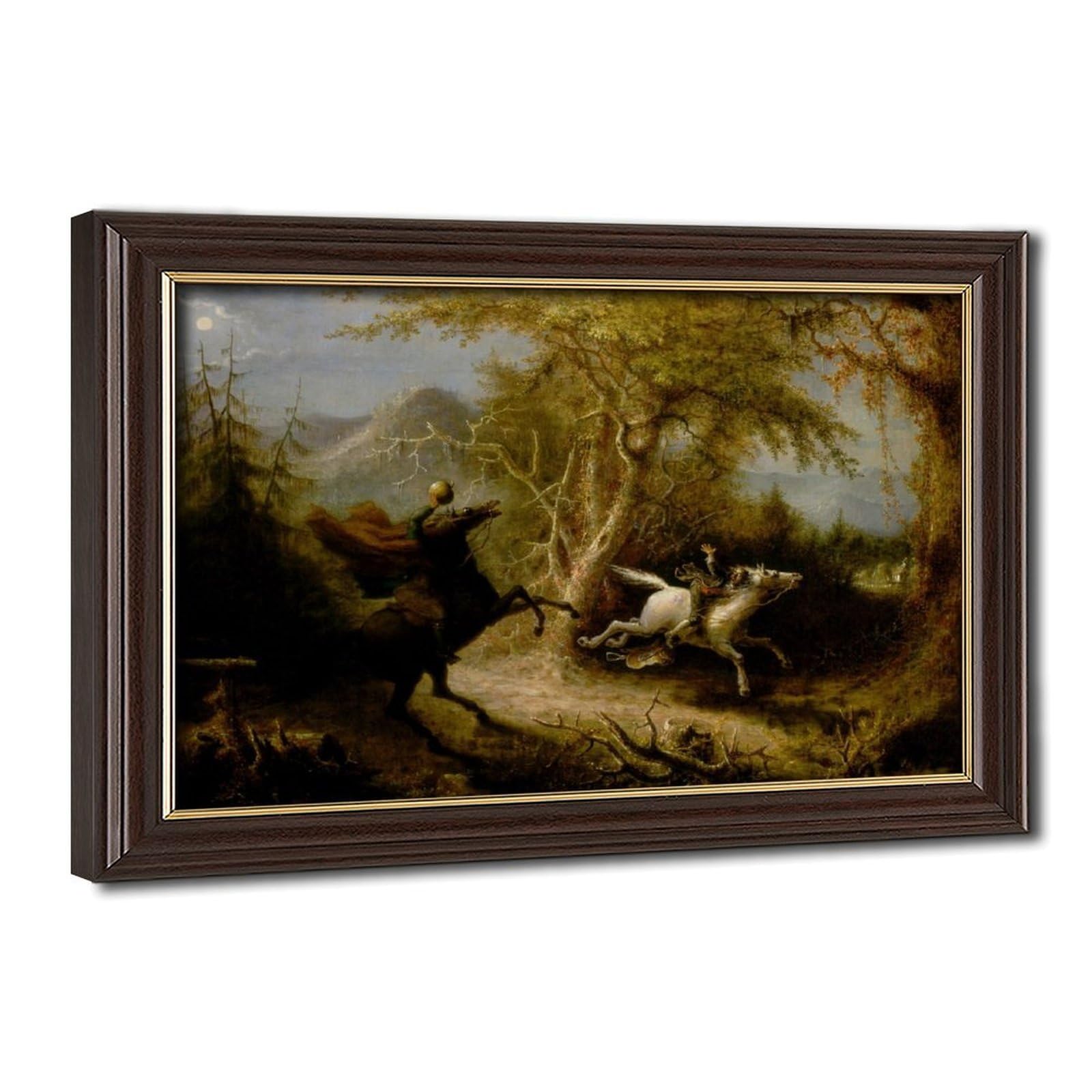 WCYB John Quidor Legend of Sleepy Hollow Headless Horseman Pursuing Ichabod Crane 1858 Prints Posters Canvas Deco Paintings Wall Art For Office Hangable Fr