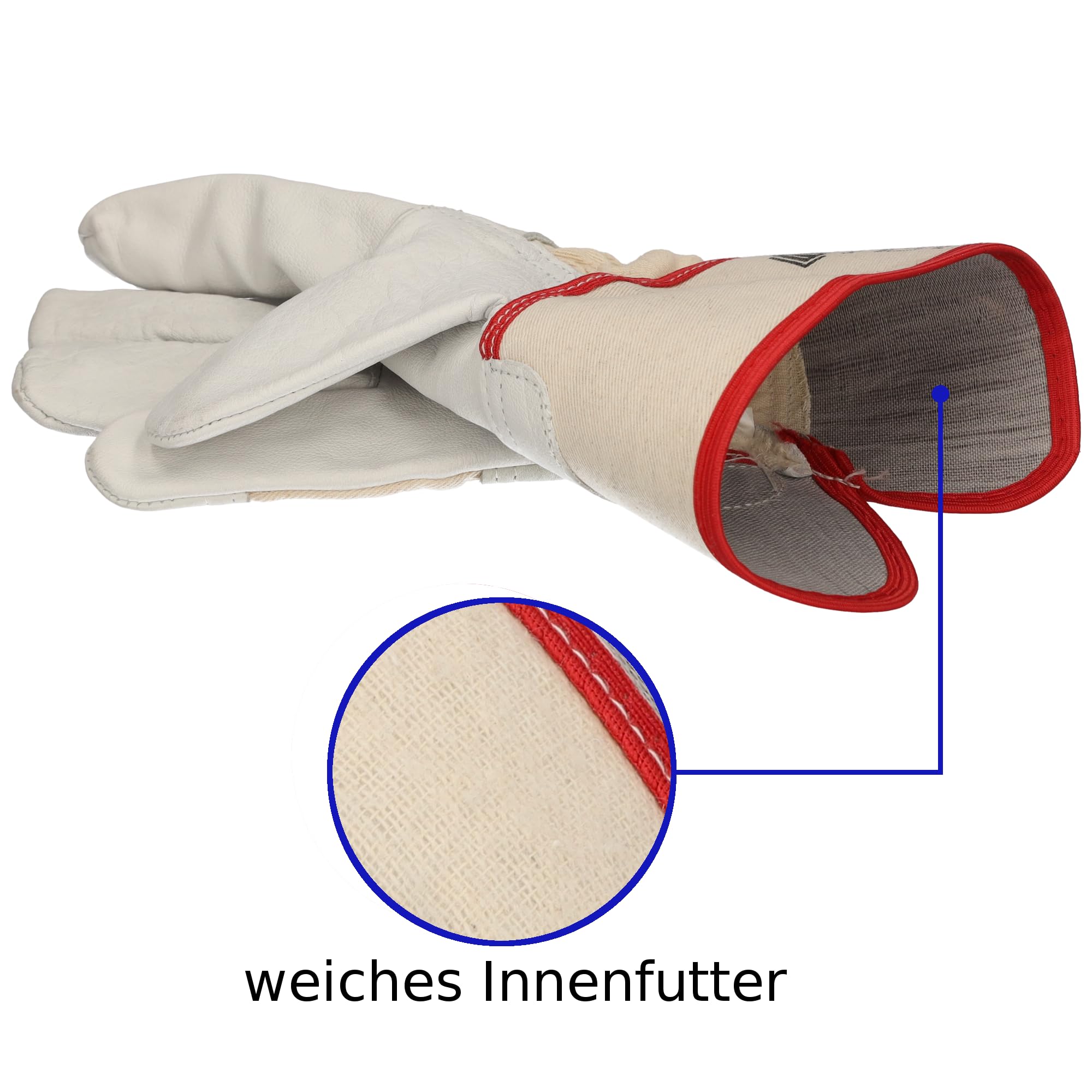 SAMETRUCK 1-120 Paar Arbeitshandschuhe Leder Handschuh gefüttert Stulpe Rindsleder Gr. 10 (60 Paar)