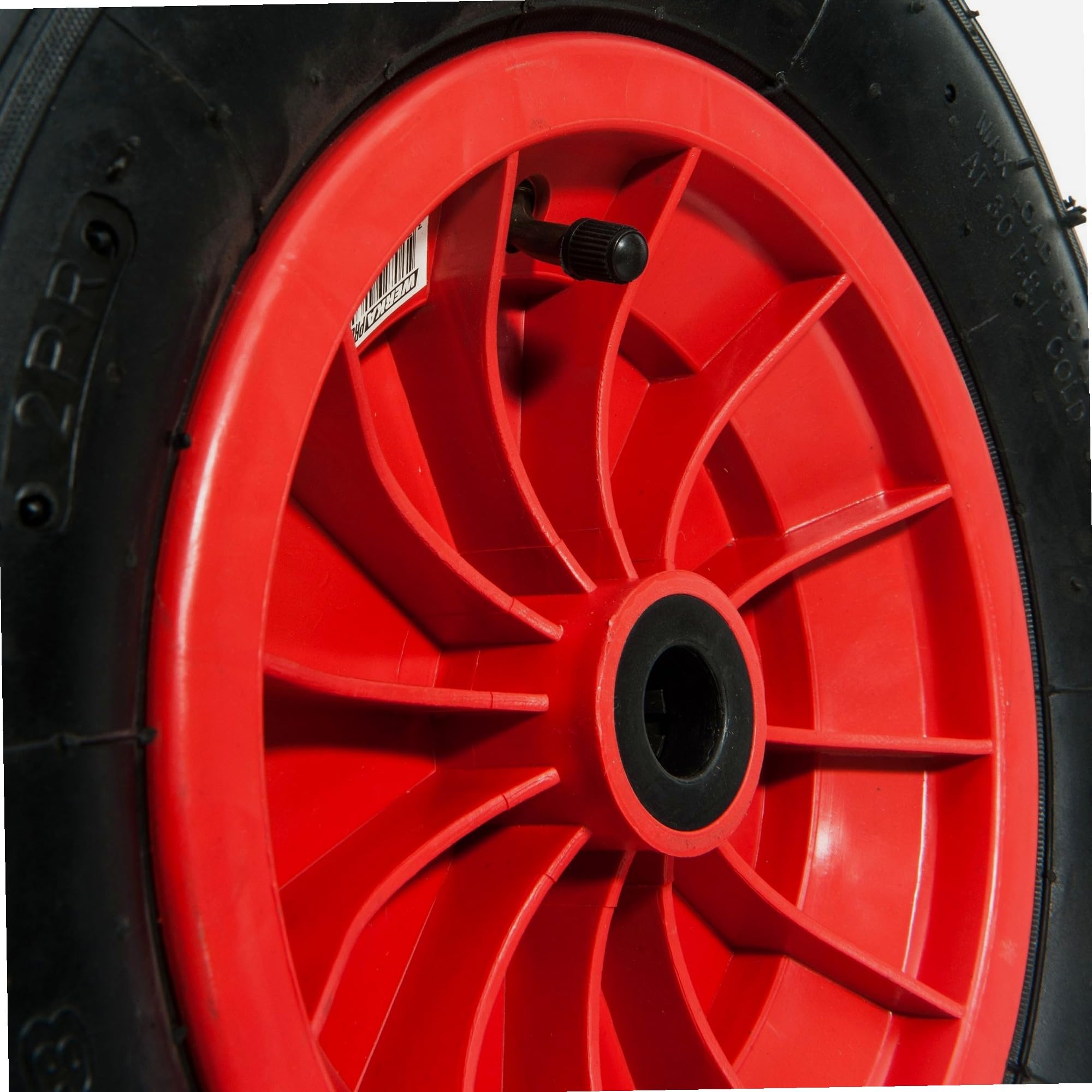 WERKA PRO Roue gonflable 16 pouces pour chariots, diables et remorques de jardin, durable et résistante avec roulements à rouleaux, dimensions 400x105 mm, alésage 25 mm, rouge.