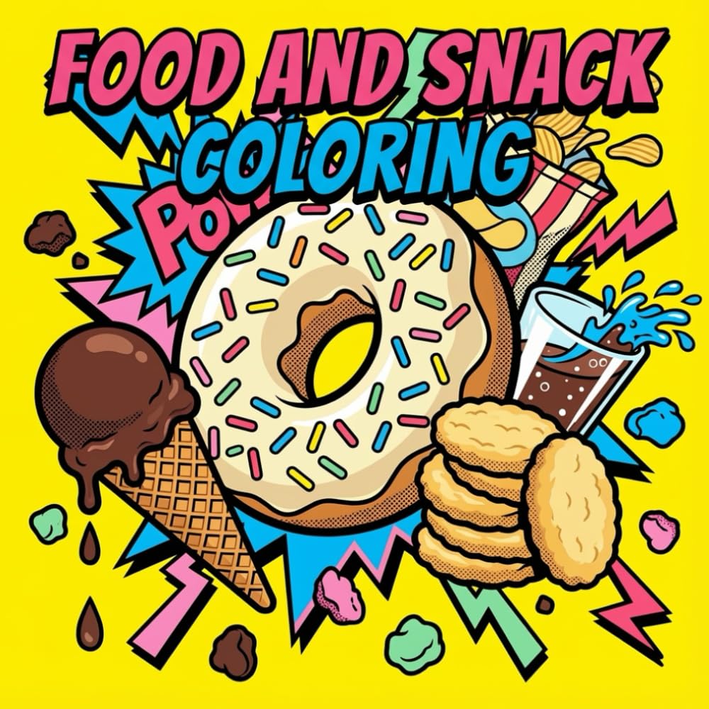 Food and Snack Coloring Book: Adorable Food and Snack Illustrations to Color and Enjoy for kids and adults