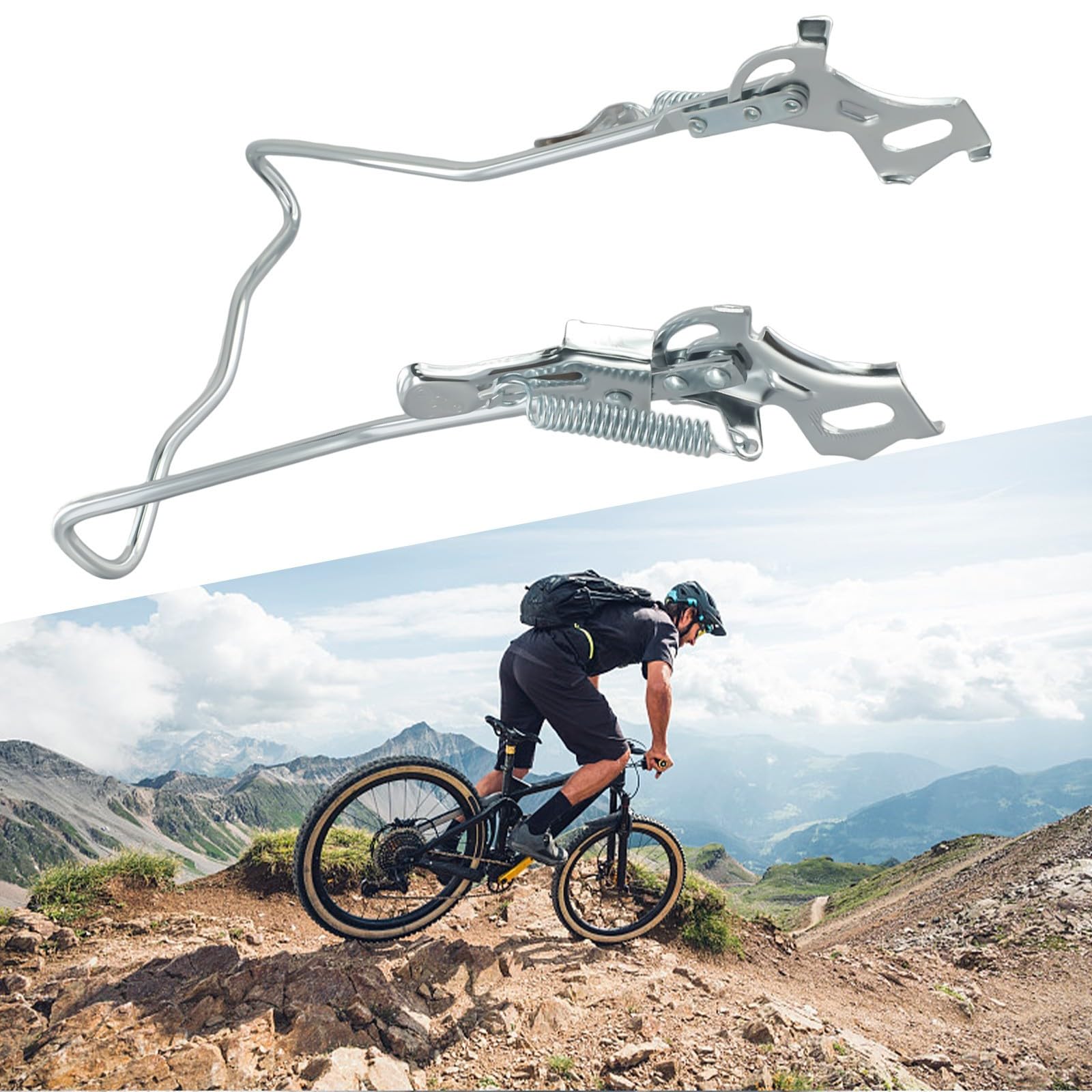 Zwei-Pedal-Fahrradständer, verstellbarer Mountainbike-Ständer, Rennrad-Dual- Pedal-Parkständer für die meisten Fahrräder und Roller (61 cm) Sonstiges
