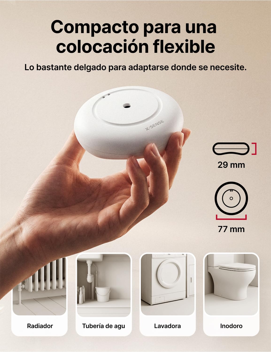 X-Sense Inteligentny wykrywacz wycieku wody Wi-Fi, czujnik wody SWS54 SWS51 3-pak