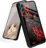 Vista 160 de Funda para Samsung Galaxy A12 5G con protector de pantalla, parte trasera de vidrio templado + TPU de silicona suave que absorbe los golpes