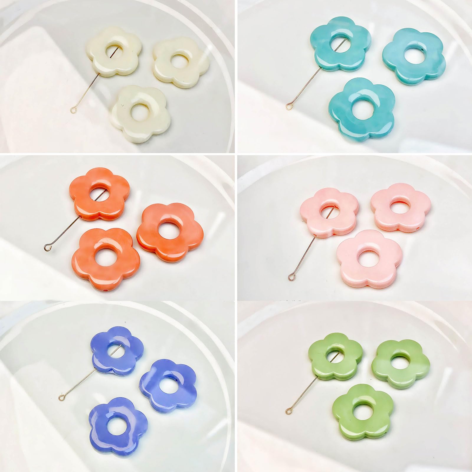200 Perline Acriliche A Forma Di Fiore 12 Mm – Colori Pastello Misti, Perline Distanziali Per Creare Gioielli Fai Da Te, Bracciali E Collane