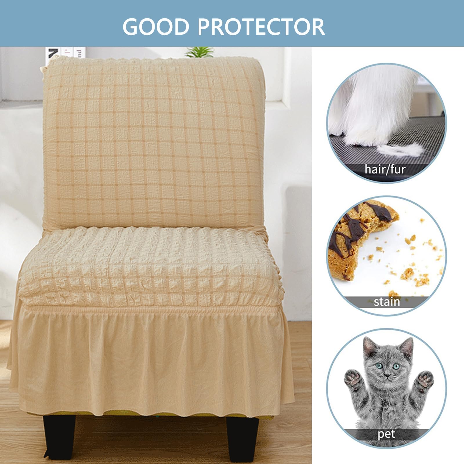 Amazon.com: Armless Chair Slipcovers Seersucker Accent Chair
