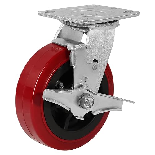 Miniatura 9 de Ruedas giratorias, 8 pulgadas, juego de 4 ruedas industriales resistentes, ruedas giratorias de poliolefinapoliuretano con capacidad de carga de