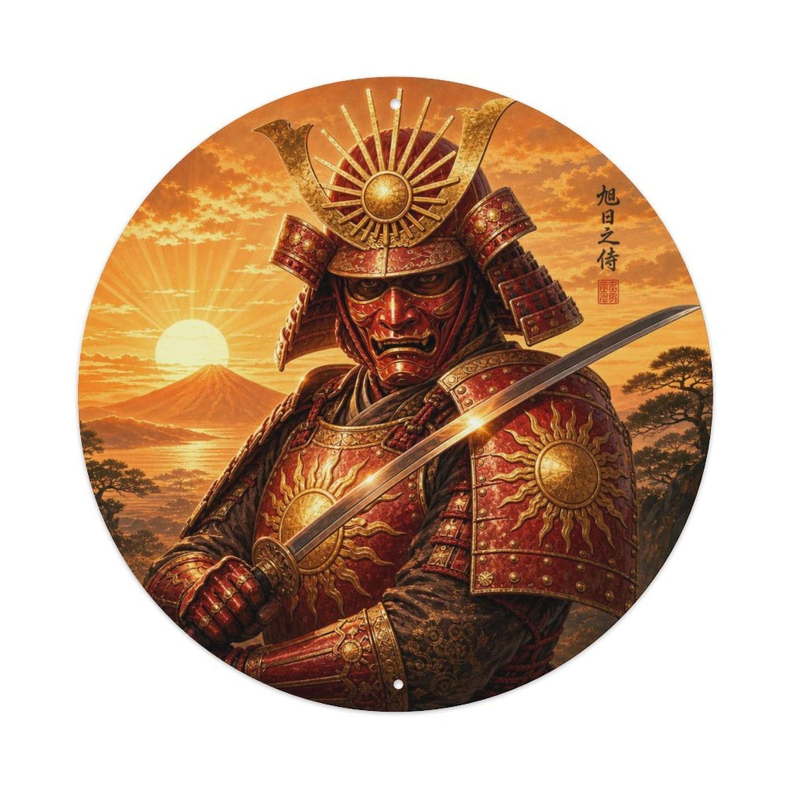 Okngb Style Night Crimson Dawn Blade Across Chest Guard Armor Label Metal Tin Sign Plaque Wall Decor For Cafe, Man Cave, Club Bar, Office, Home Garden Round Metal Poster 8X8inch