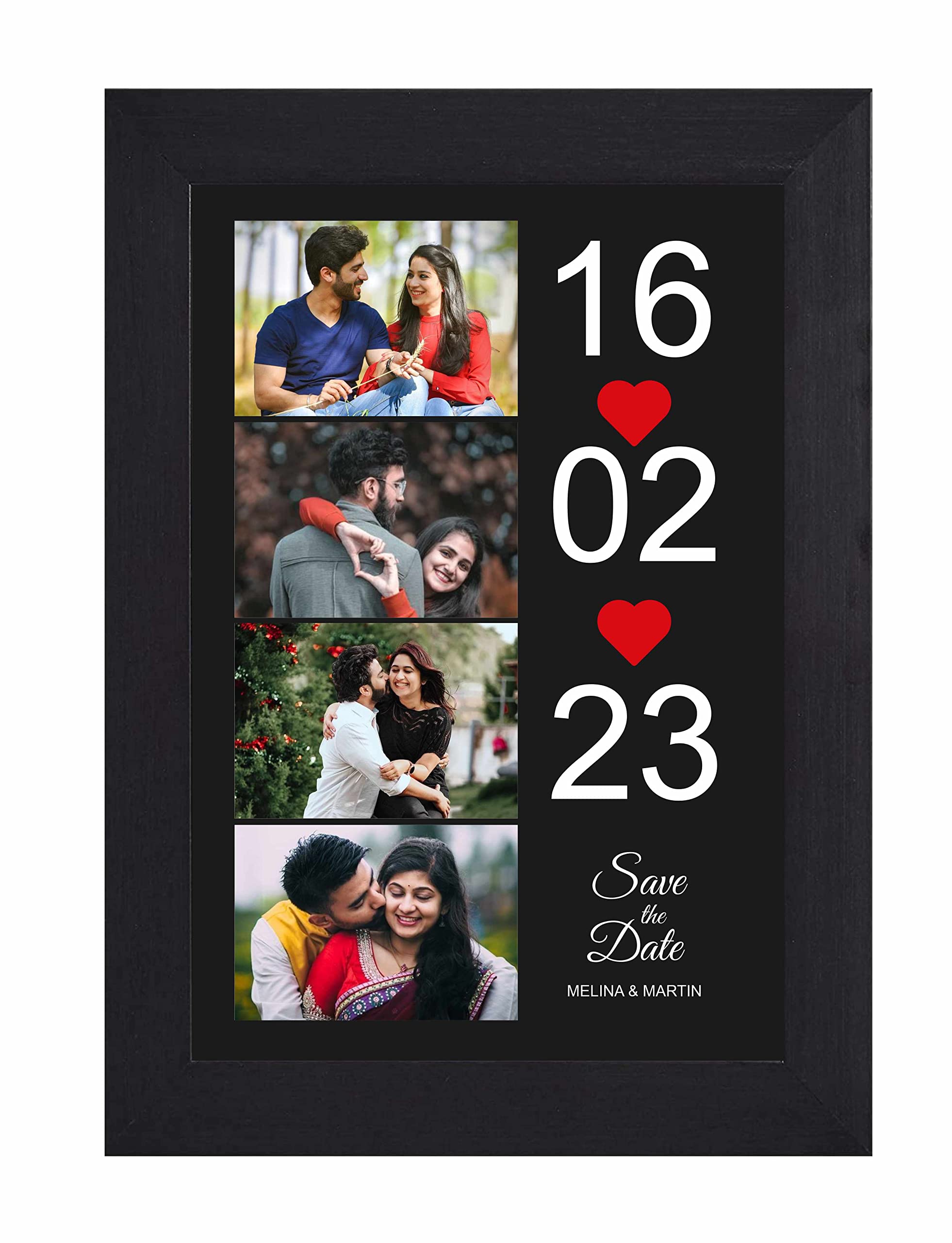 BIRD'S MIND Customized Couple Save the Date Photo Frame For Bedroom Wall Marriage