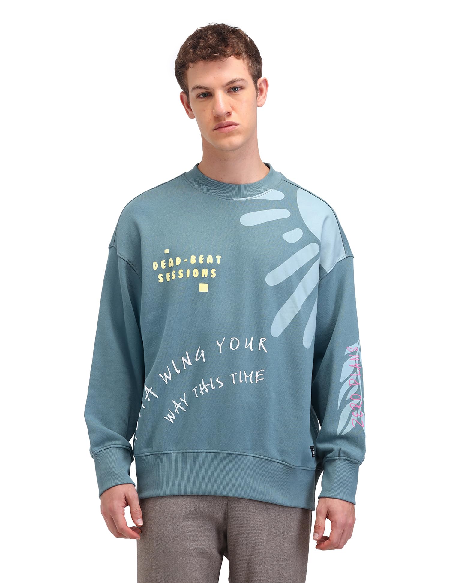 flying machine Men's Oversized Fit Sweatshirt| Printed-picture-28