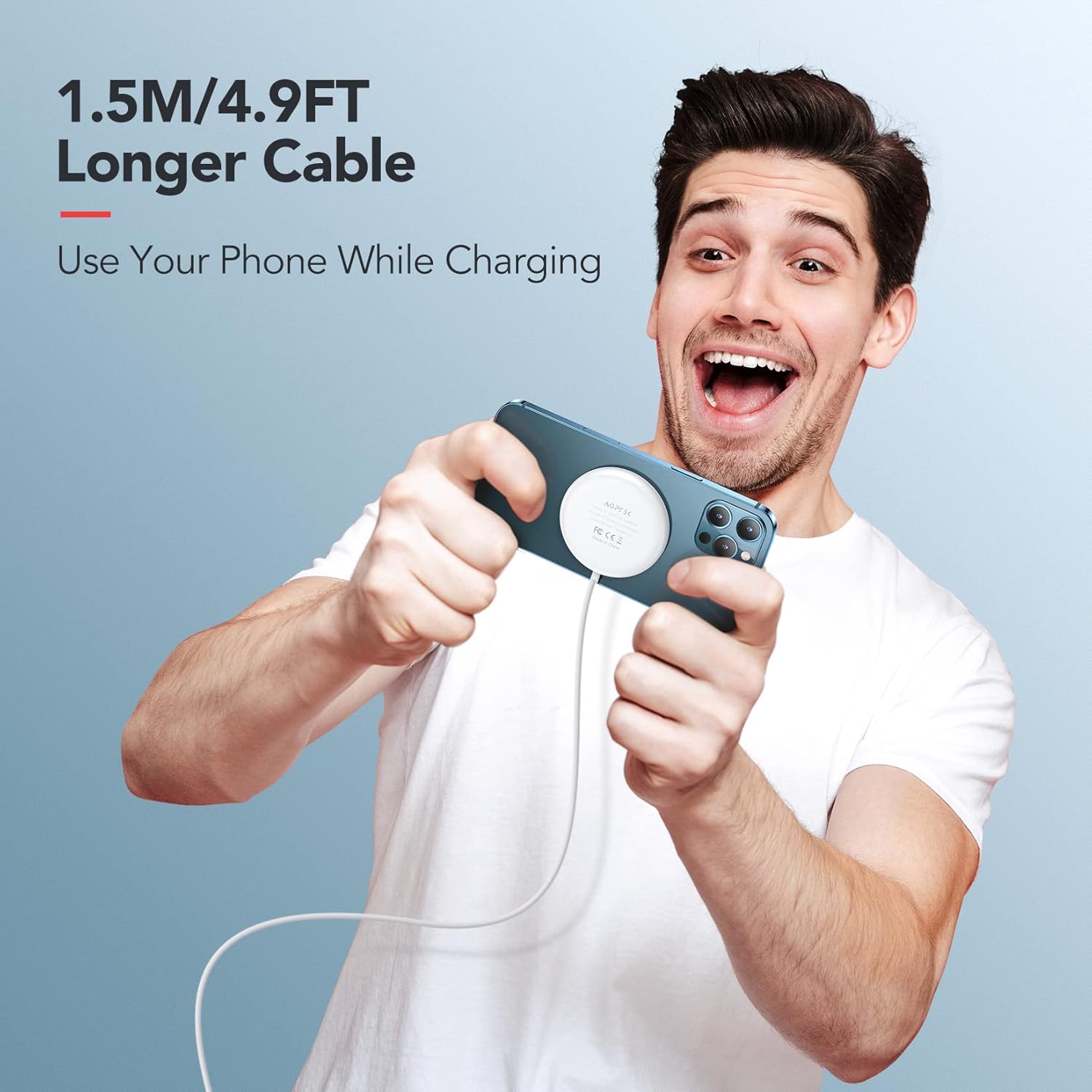 AGPTEK Wireless Charger, Fast Wireless Charging Pad, 1.5M Type