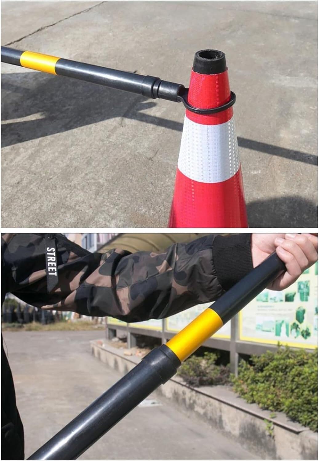 Lot de 2 cônes signalisation rétractables for Parking et Chantier(Giallo)
