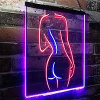 Vista 3 de ADVPRO Señal de neón LED de doble color con diseño de cueva de Lady Back Sexy Girls Man Cave, azul y rojo, 8.5 x 12 pulgadas, st6s23-i3131-br