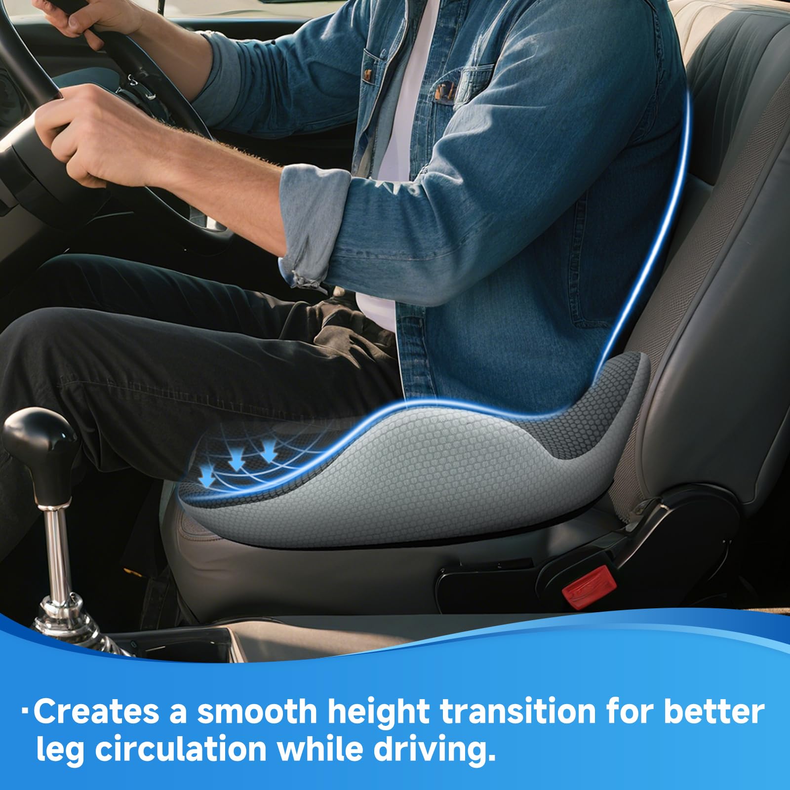 Cojín de asiento de semirremolque para conductor de camión, cojín de espuma viscoelástica para apoyo de espalda y alivio del dolor, cojín de asiento para conductor de camionero en viajes