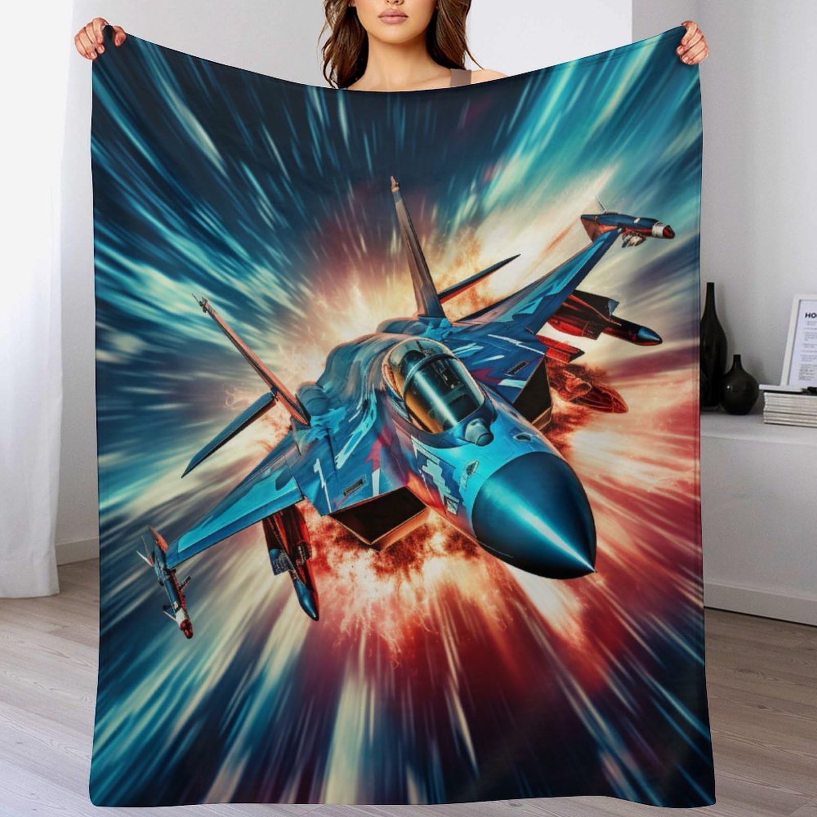 Couverture polaire en combattant 100x130cm en flannel douce pour canapé