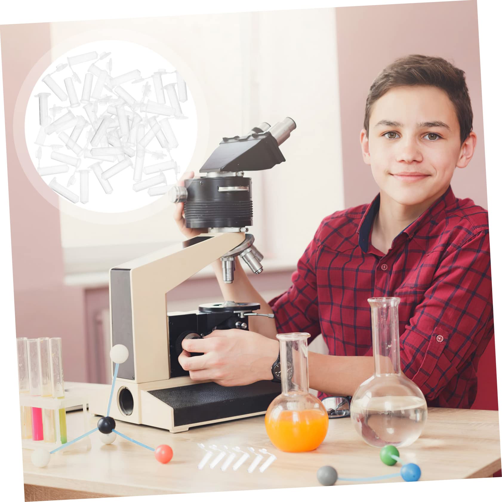 Cabilock 500piezas Tubos De Centrífuga Pequeños De Plástico Con Tapa Para Experimentos Laboratorio Tubos De Ensayo Para Ciencias Con Graduación Recipientes Para Muestras