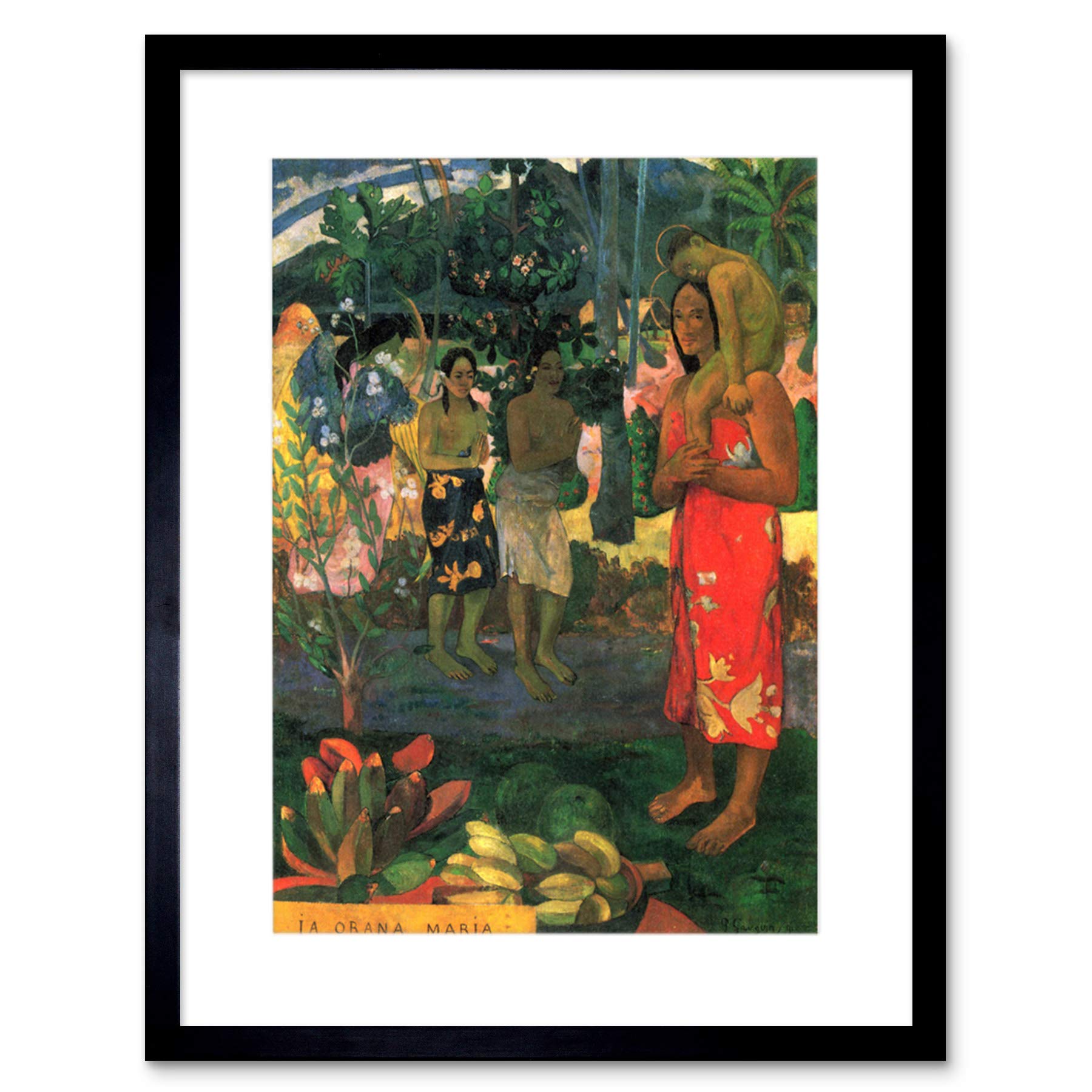 Wee Blue Coo GAUGUIN LA ORANA OLD MASTER BLACK FRAMED ART PRINT B12X1355