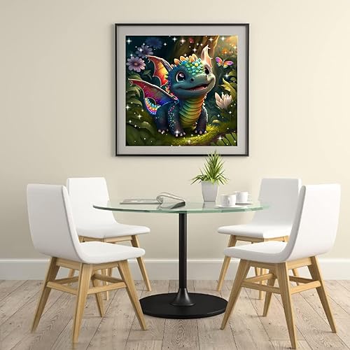 Miniatura 6 de PSCH Kit de pintura de diamante de dragón, kits de pintura de diamante de dragón para adultos, arte de diamante de dragón de taladro completo 5D