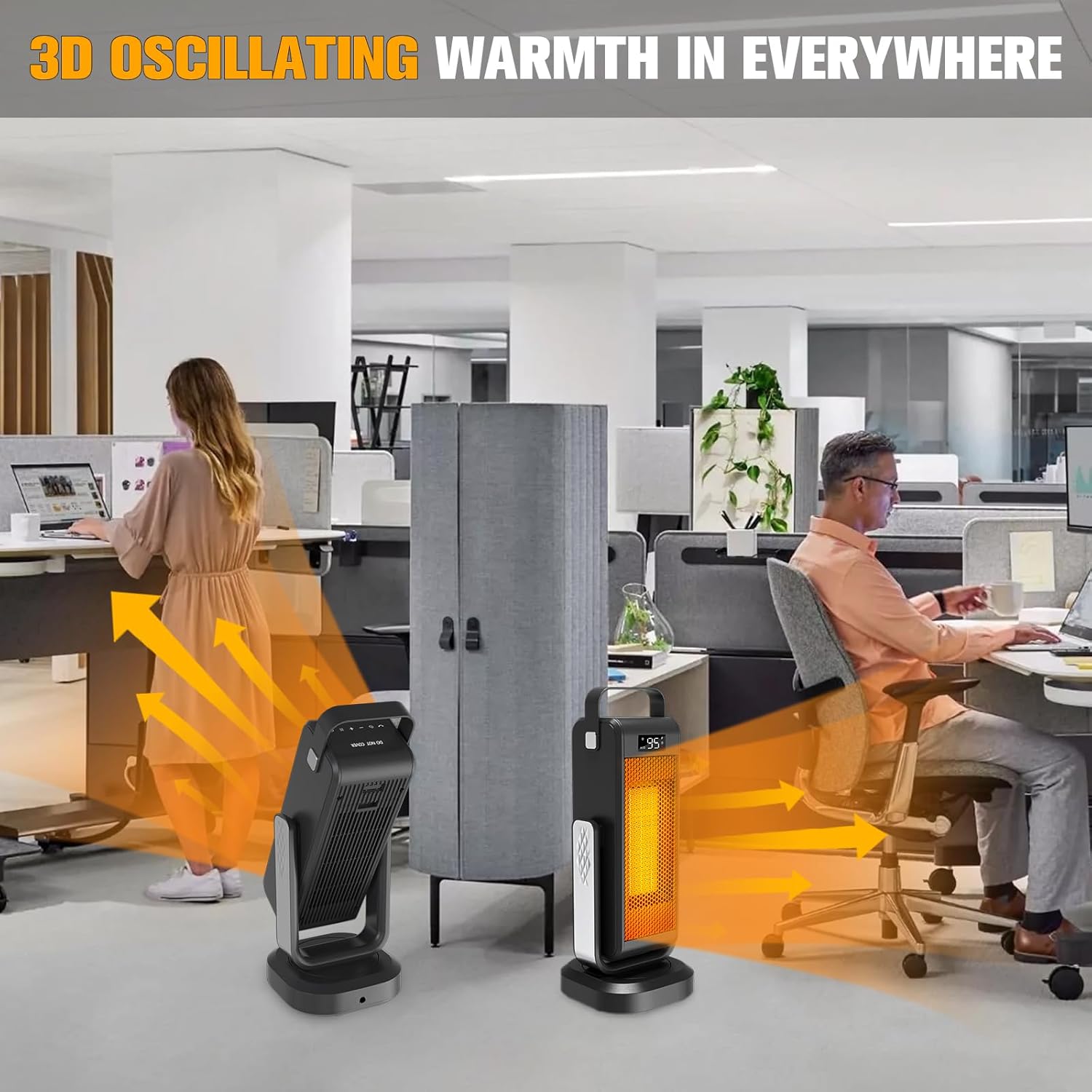 familyjoy Space Heater Indoor,Portable Heater Large Room - 17'' Ceramic Tower Space Heaters Indoor Use,Fast Heating w/Thermostat,90° Oscillation,Remote Control,Best Gifts Men/Christmas/Birthday