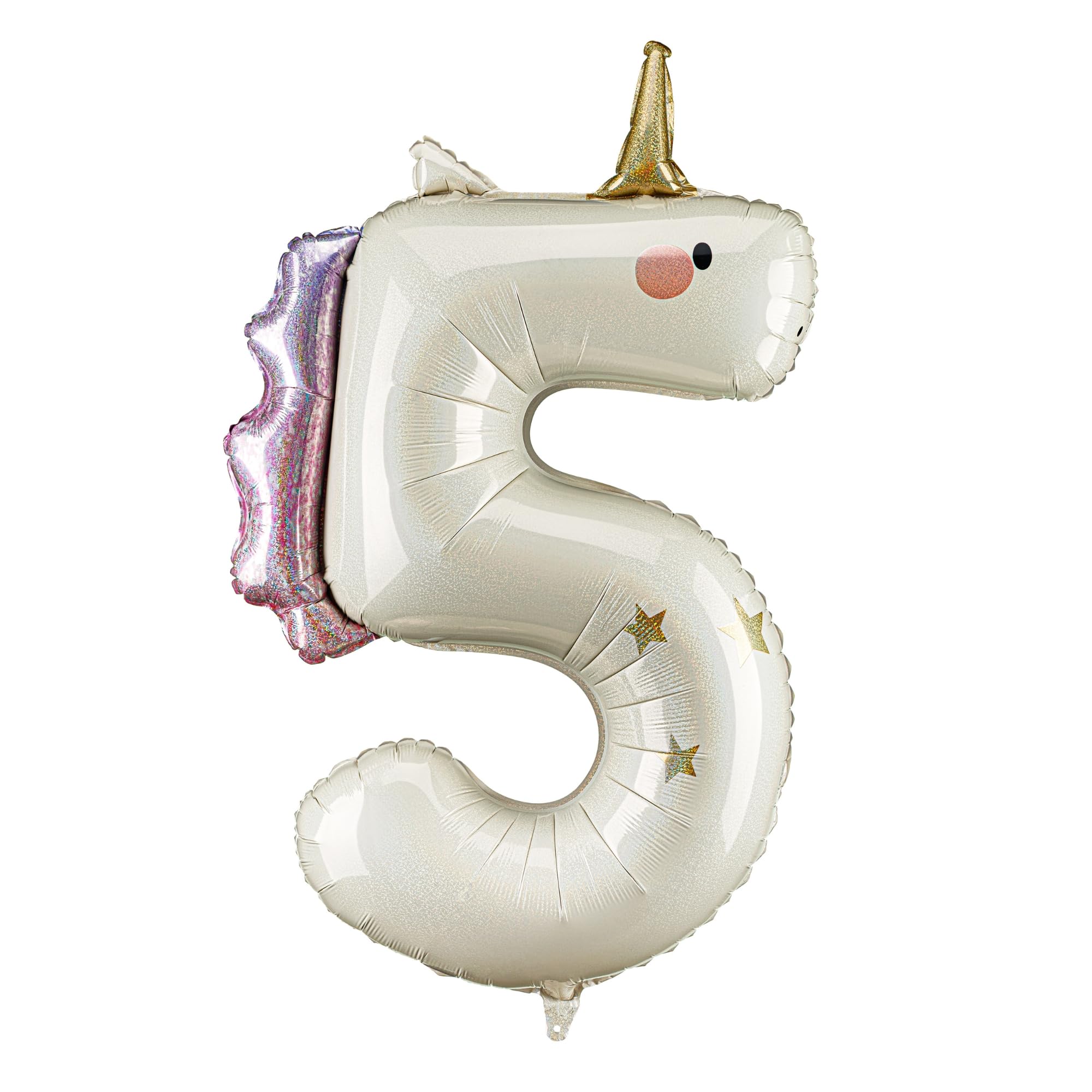 Unicorn Number Balloon PartyDeco 36.5 Inch, Foil Birthday Number Balloons for Girls, Air & Helium Inflatable Unicorn Birthday Decorations Party Supplies (Number 5)