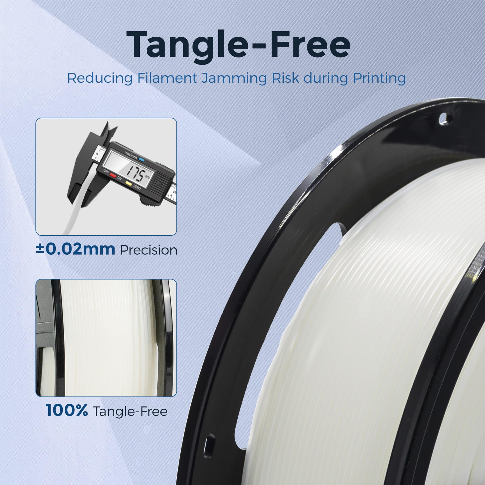 Flashforge Filament PETG pour imprimante 3D, 1,75 mm, bobine de 1 kg, précision dimensionnelle +/- 0,05 mm pour Finder et Creator Pro Transparent PETG-1