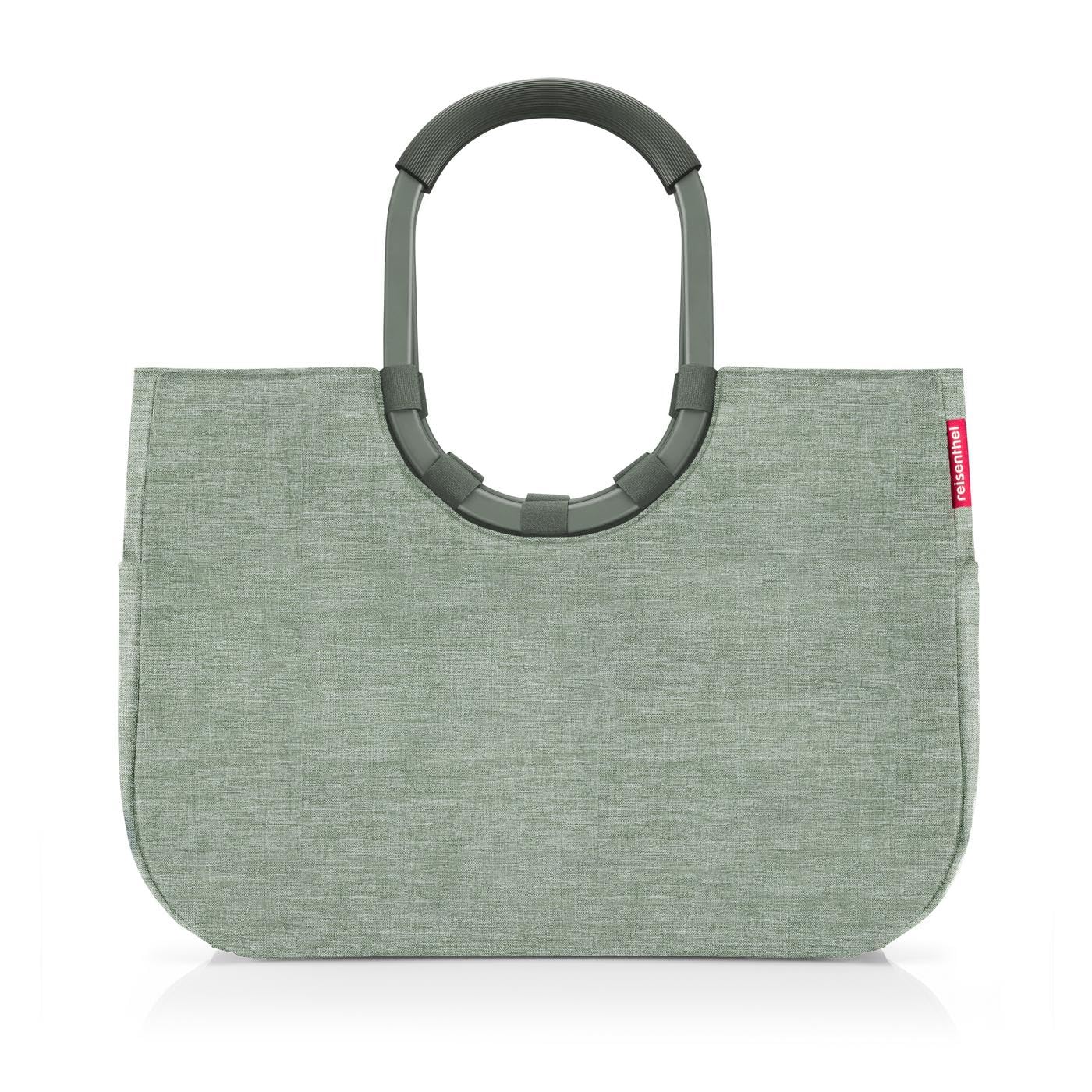 reisenthel Loopshopper L - Sturdy Bag with Practical Compartments Made from Recycled PET Bottles - Charming and Water-Repellent Design Gold, Frame Twist Sage, Large