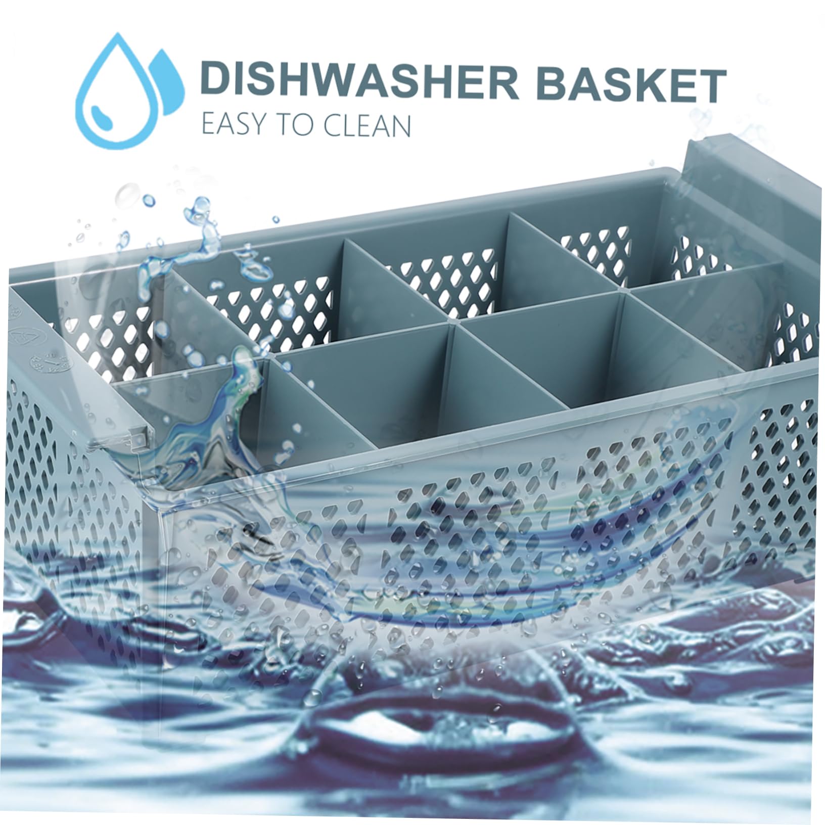Cesta para Cubiertos del Lavavajillas de 8 Compartimentos de Plástico | Cesta de Drenaje, Almacenamiento de Utensilios de Cocina y Oficina, Fácil de Transportar