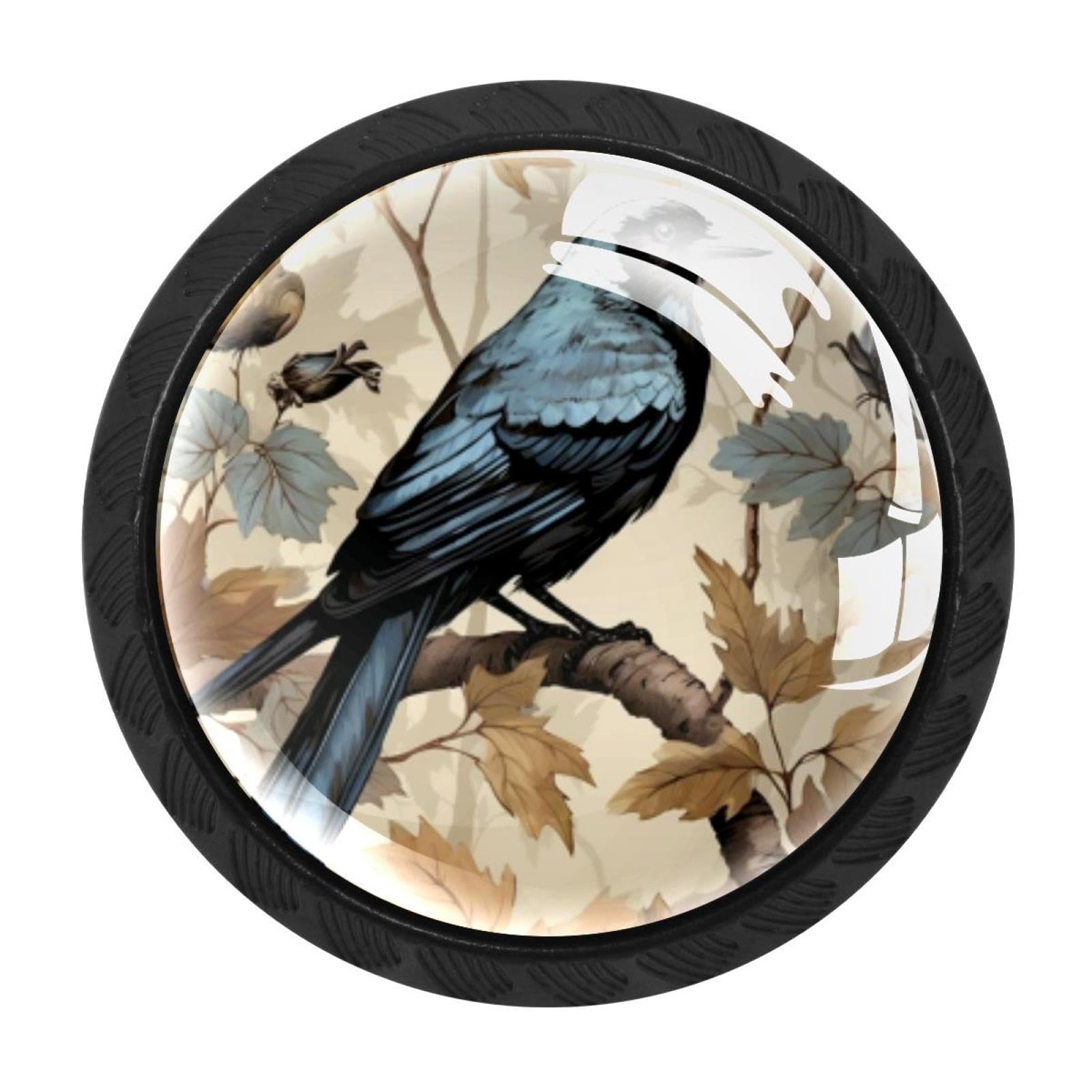 Chenzzzz Multicolored 07 4 Pack Crow Dresser Drawer Cabinet Knobs Round Crystal Glass Knobs Pulls Handles For Kitchen Wardrobe Cupboard Door Hardware