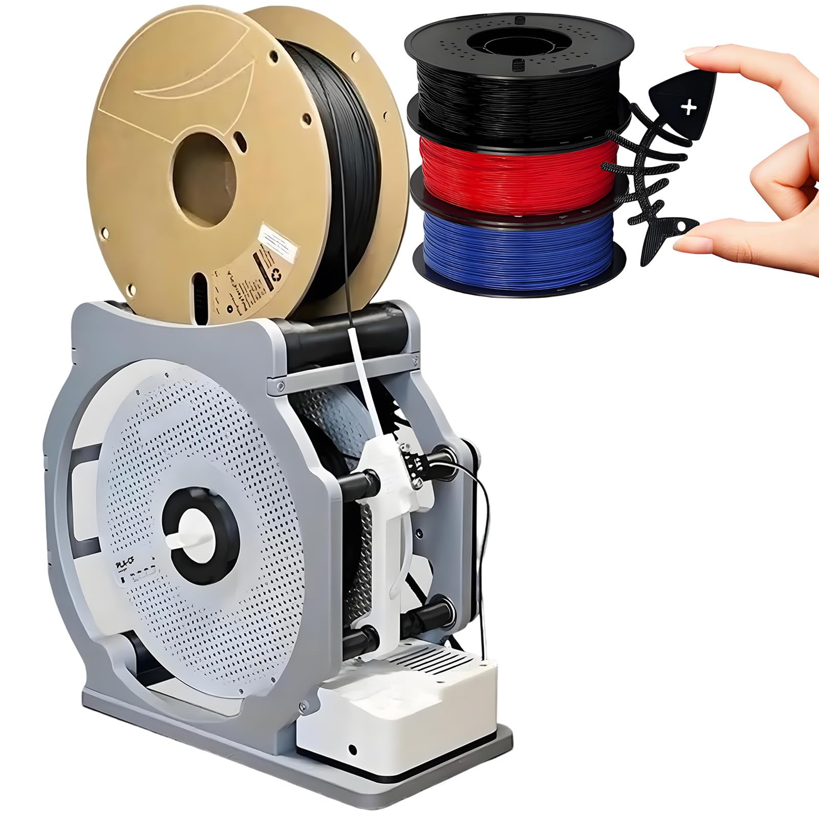 Industrielle Filamentwickelmaschine mit Verbrauchsmaterial-Erkennungssensor und automatischer Respooling für Schweißdraht und Nähgarn
