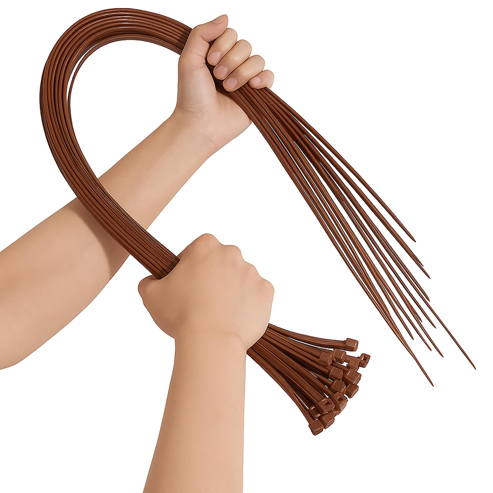 On1shelf Brown On1shelf® Cable Ties, 900Mm X 9.0Mm, 35.4" Premium Tie Wraps, Strong And Long Nylon Zip Tie (10, )
