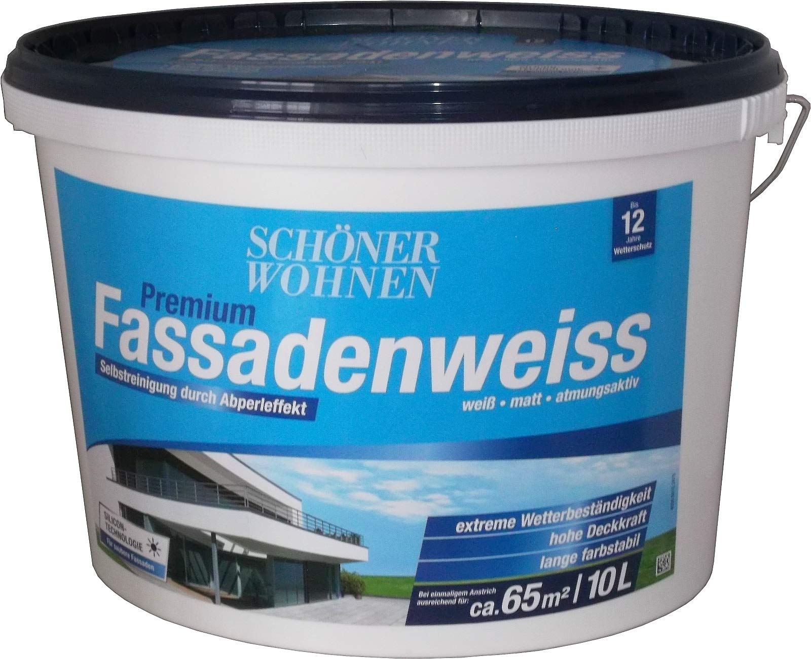 10 Liter SCHÖNER WOHNEN Premium Fassadenweiss auf Siliconharzbasis