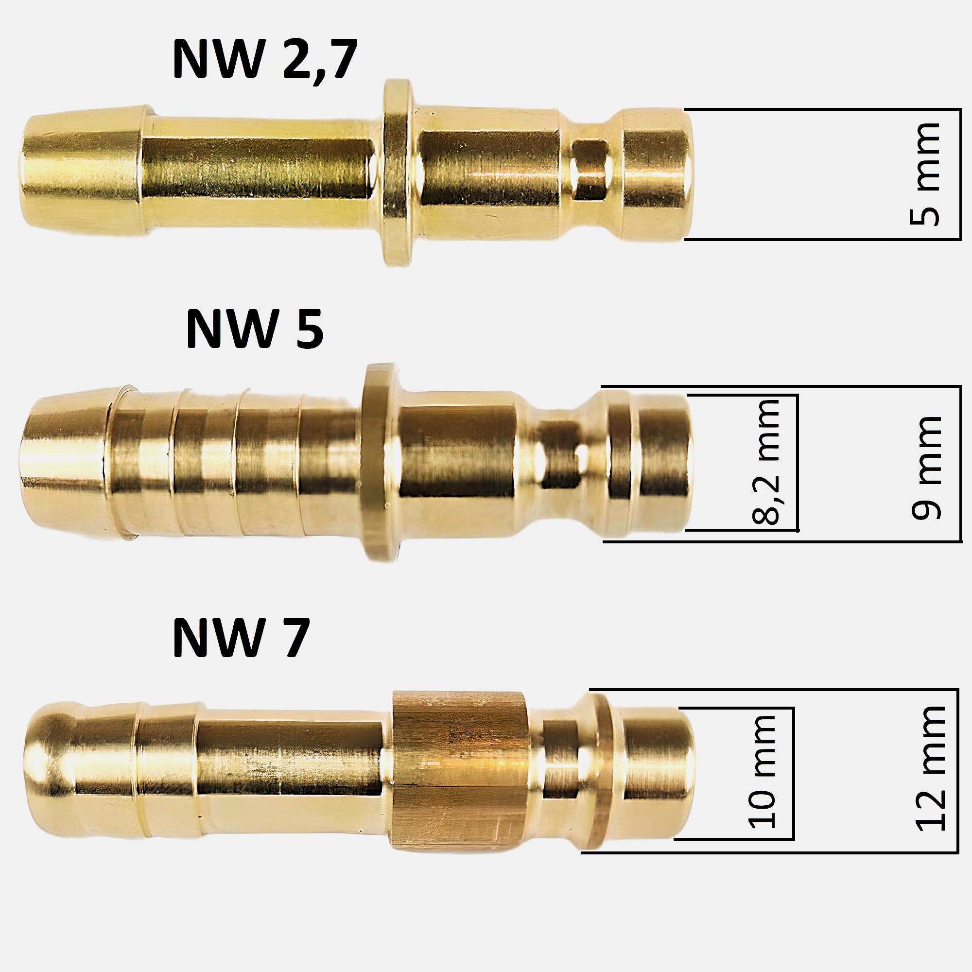 Druckluftkuplung NW 5 mit Außengewinde (Edelstahl - G 1/8")