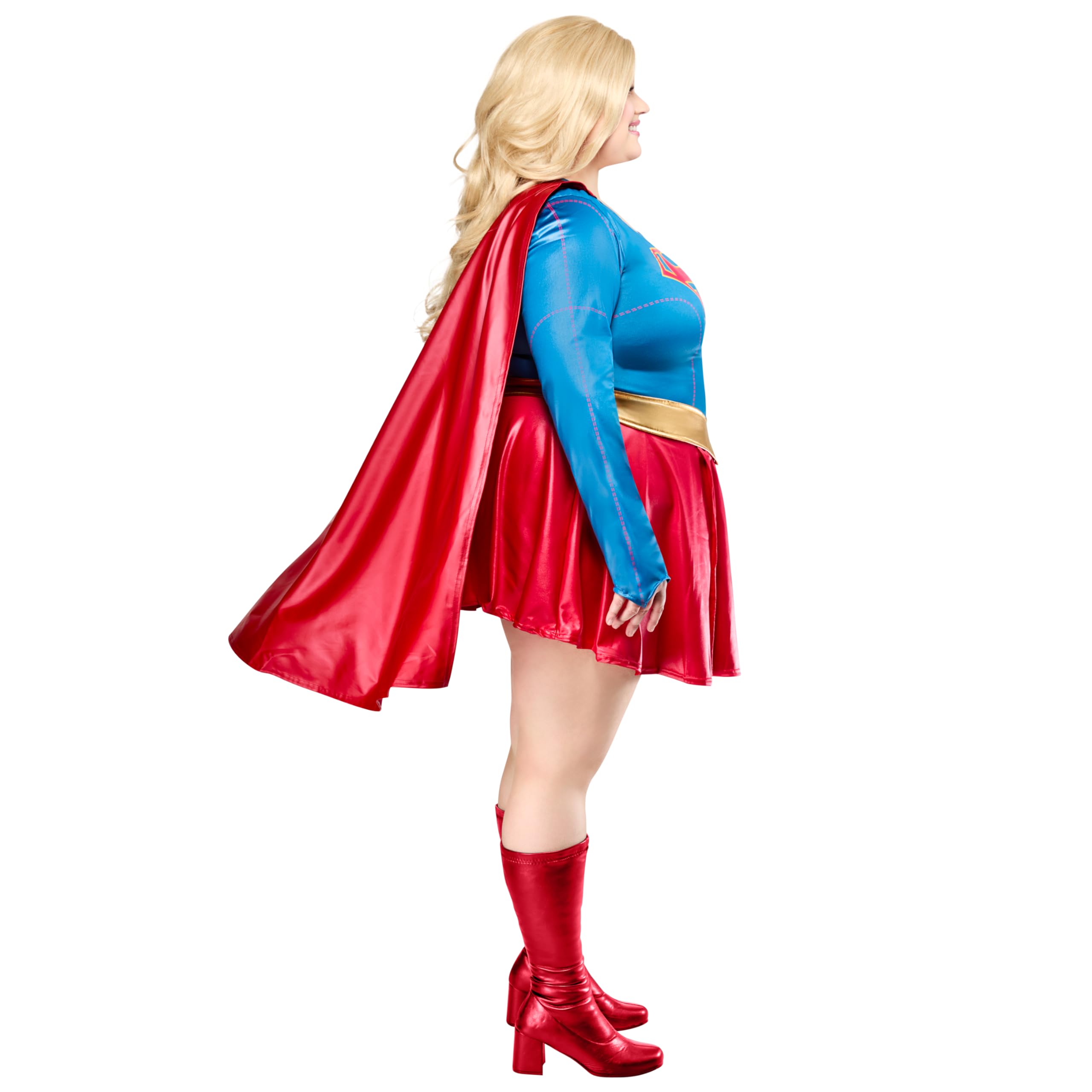 DC Superheroes Supergirl serial telewizyjny: sukienka kostiumowa Supergirl dla dorosłych od Rubies, damska plus