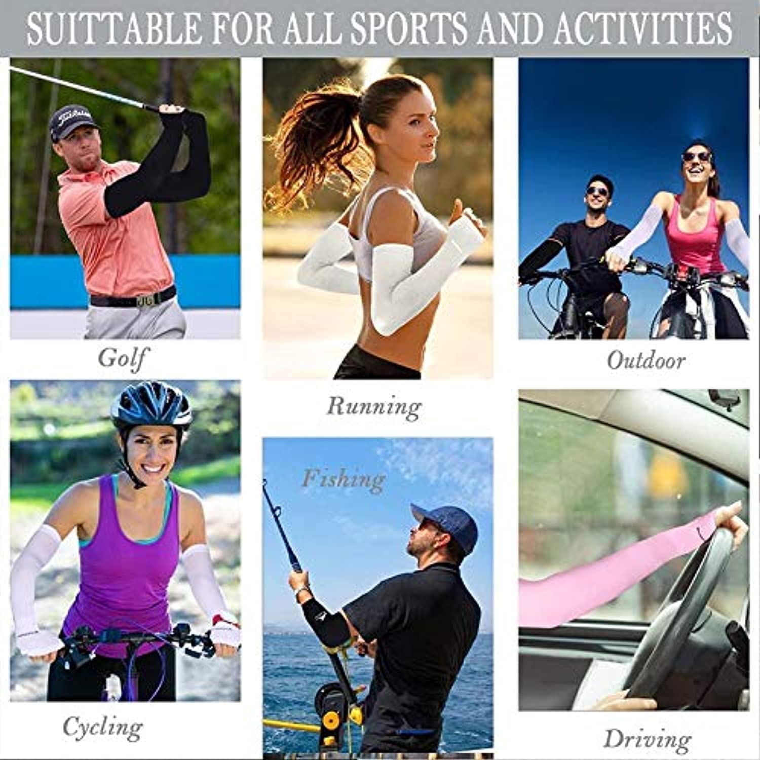 PURSUE FASHION Unisex Full Arm Fingerless Sleeves Gloves for UV, Dust, Summer, UV Sun Protection Arm Sleeves for Men & Women, Protection Arm Sleeves (Black 3 Pairs) - Image 5 thumbnail