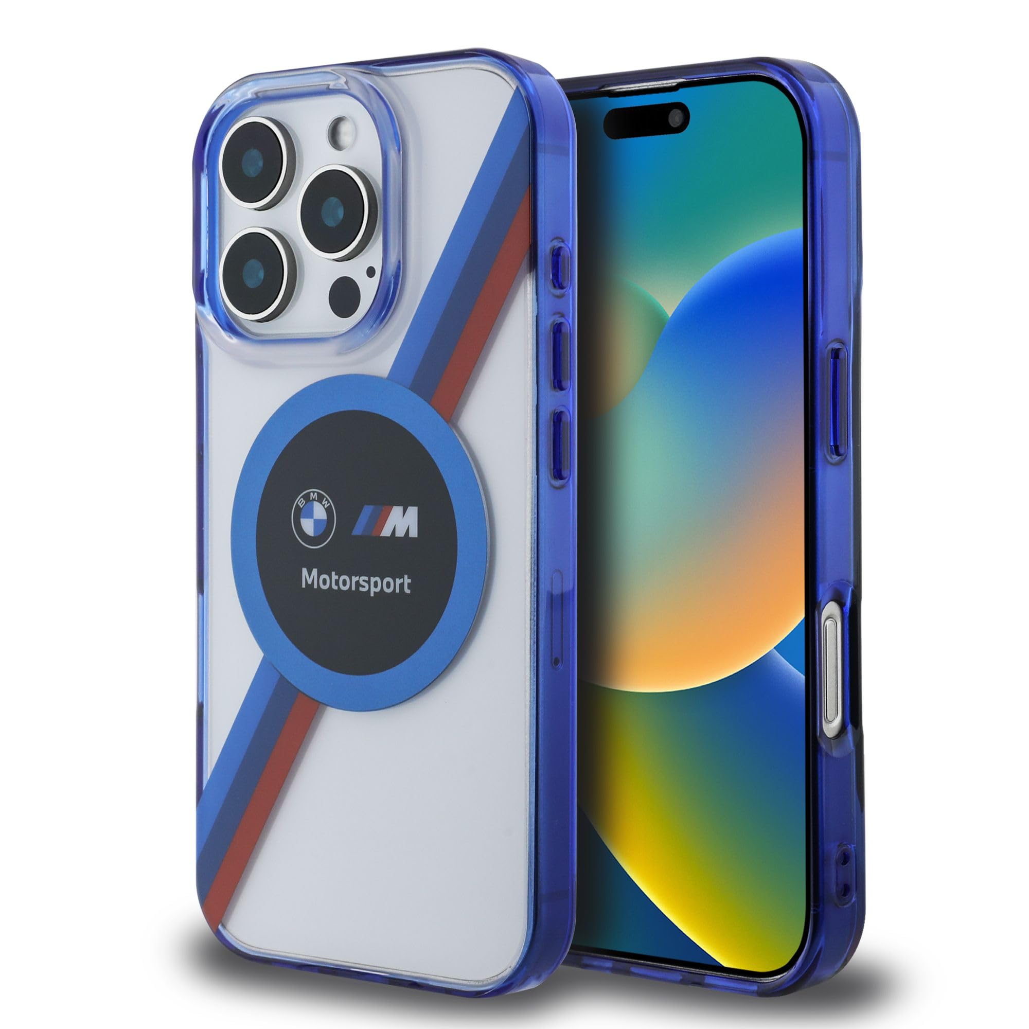 BMW BMHMP16X23HTPUT iPhone 16 Pro Max 6.9 étui rigide transparent Motosport IML Circle MagSafe