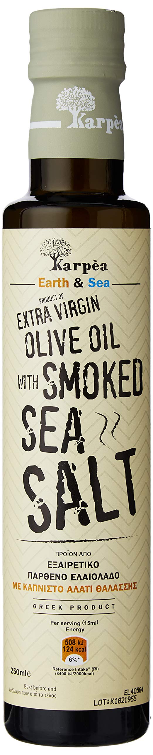 Karpea S.A. Extra Virgin Olive Oil with Smoked Sea Salt 250 ml.