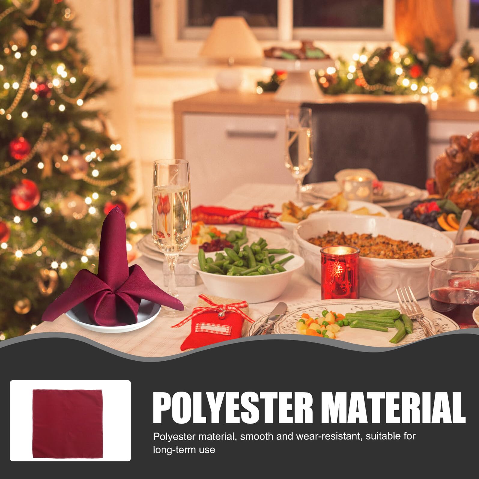 10 Servilletas de Tela de Poliéster Cuadradas 48x48cm para Restaurante y Fiesta, Resistentes al Desgaste Estilo Elegante y Práctico