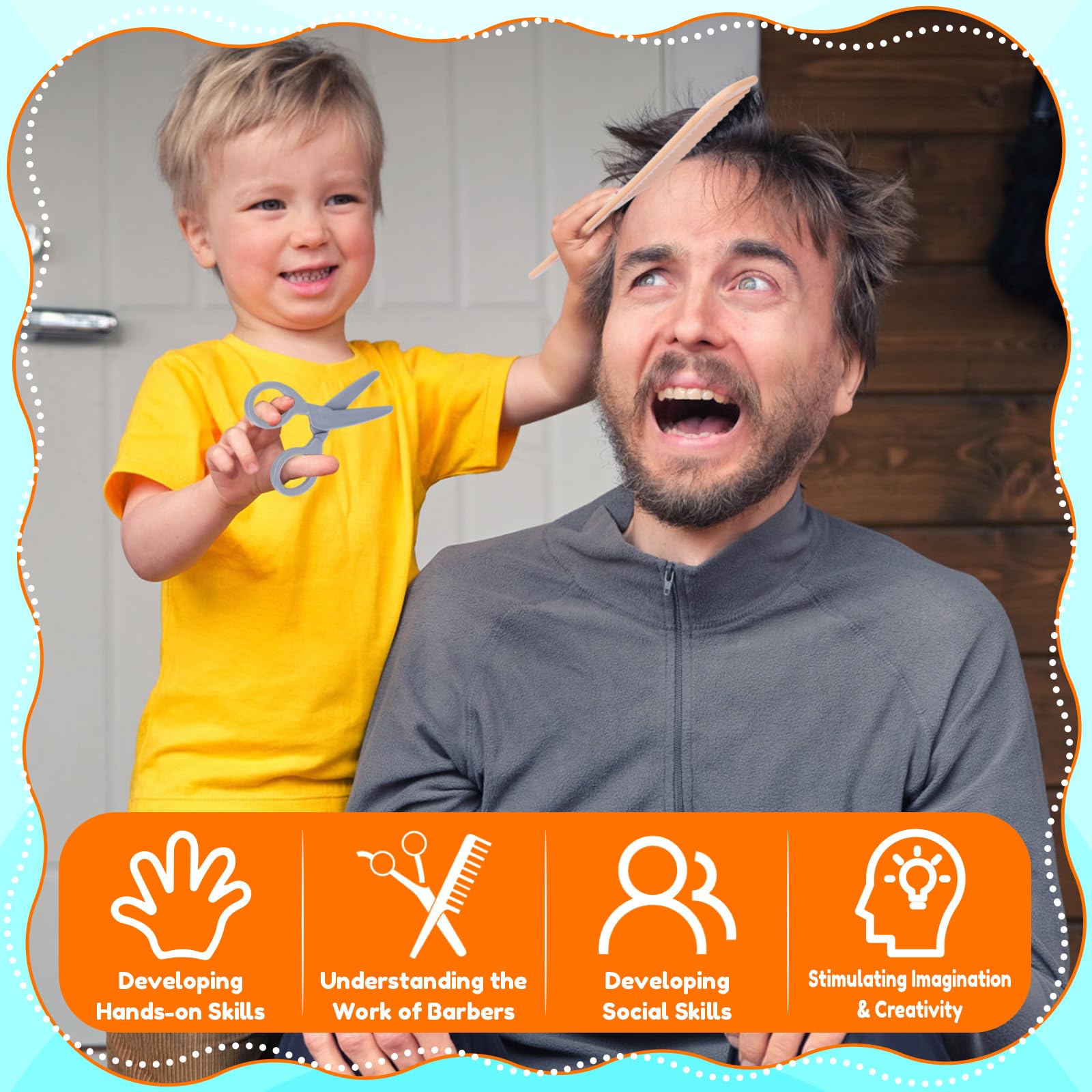 Role Play Toys for 3 4 5 Year Old Boys:Hairdresser Role Play for Kids Boys Educational Toys Age 3 4 5 - Image 3