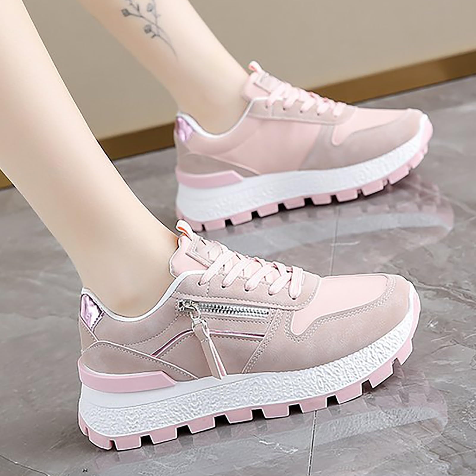 Sneakers Donna Casual con Suola Ammortizzata Antiscivolo Scarpe da Ginnastica per Passeggiate Scarpe Ginnastica Donna Camminata Elegante e Confortevole