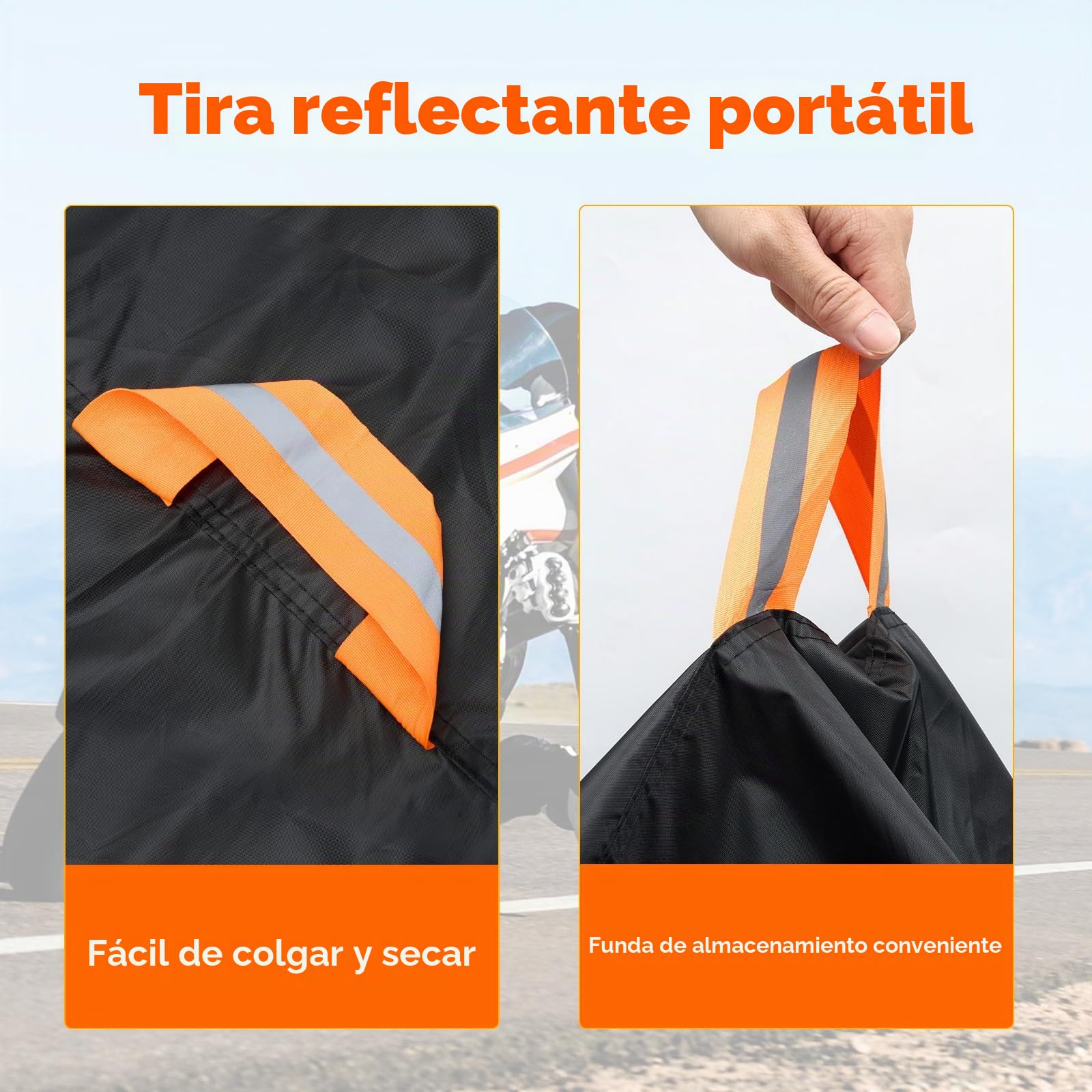 NEVERLAND Funda Moto Impermeable para Motocicleta, Funda para Motos Exterior Impermeable 295 x 110 x 140 cm Tejido Oxford 210D Cubre Moto Exterior Interior, Cubierta para Motocicleta Scooter(XXXL)