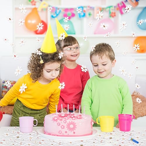 Miniatura 4 de Whaline 280 piezas de confeti de margaritas con confeti de flores, estilo bohemio, estilo floral, confeti, decoración de fiesta para baby shower,